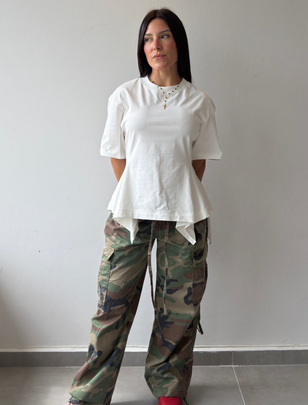 Off White Asymmetric Top