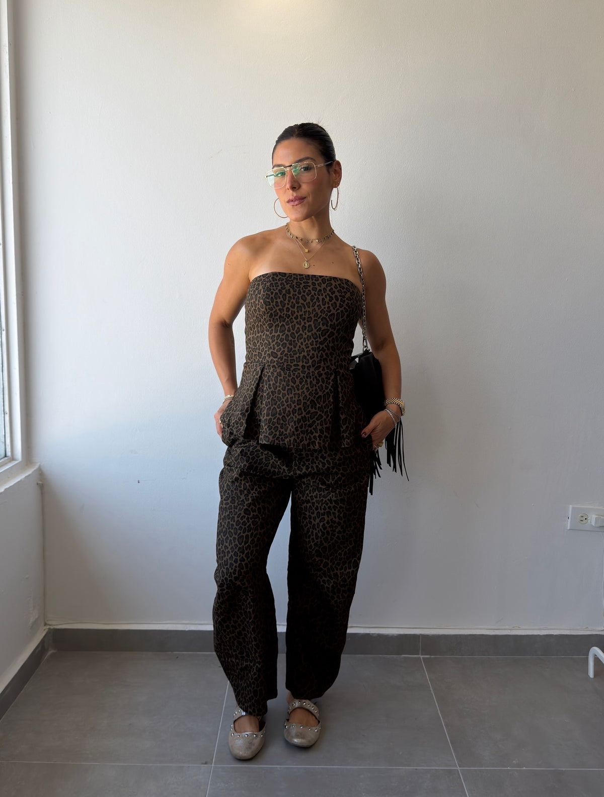 Leopard Denim Set
