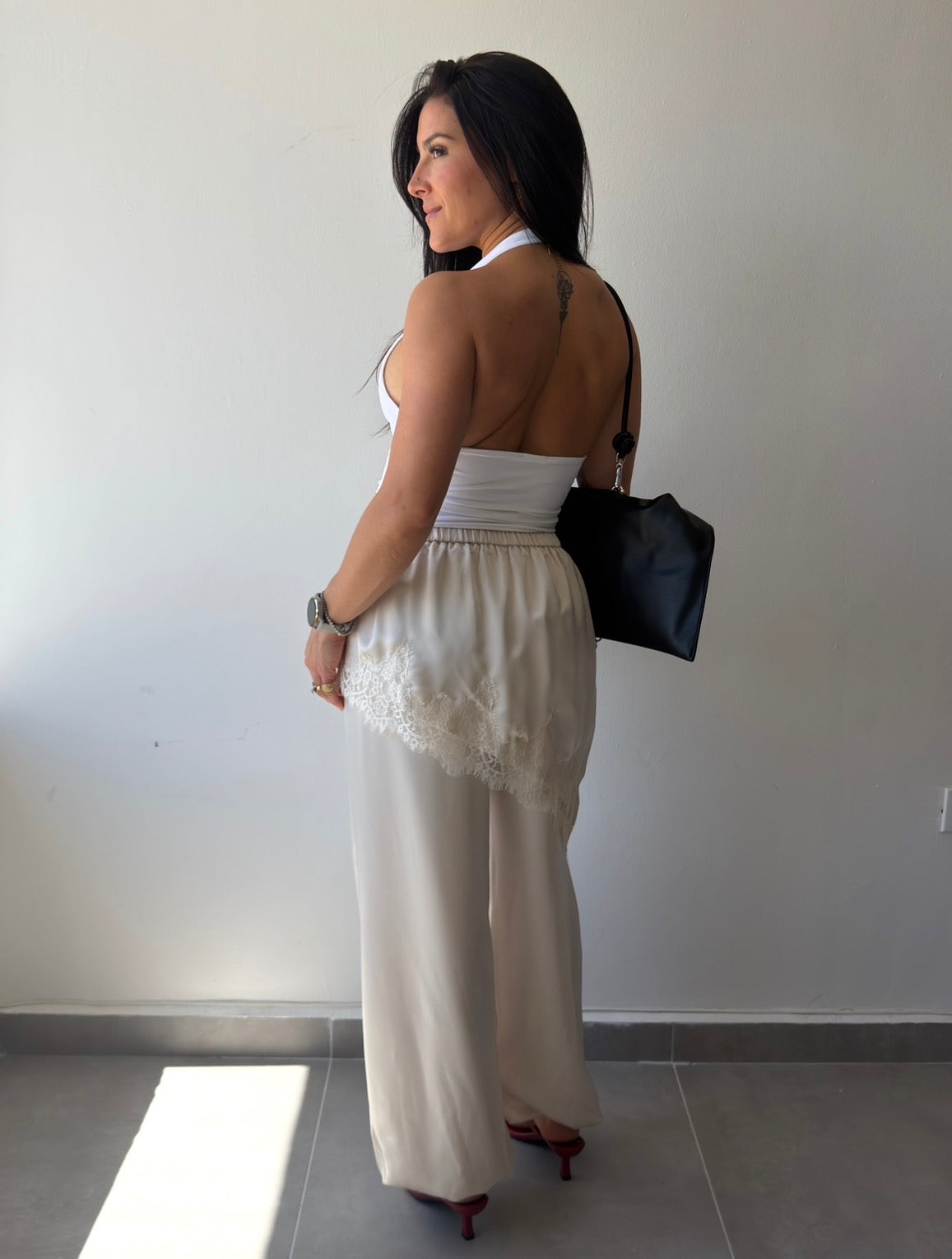 Ivory Layered Ballon Pants