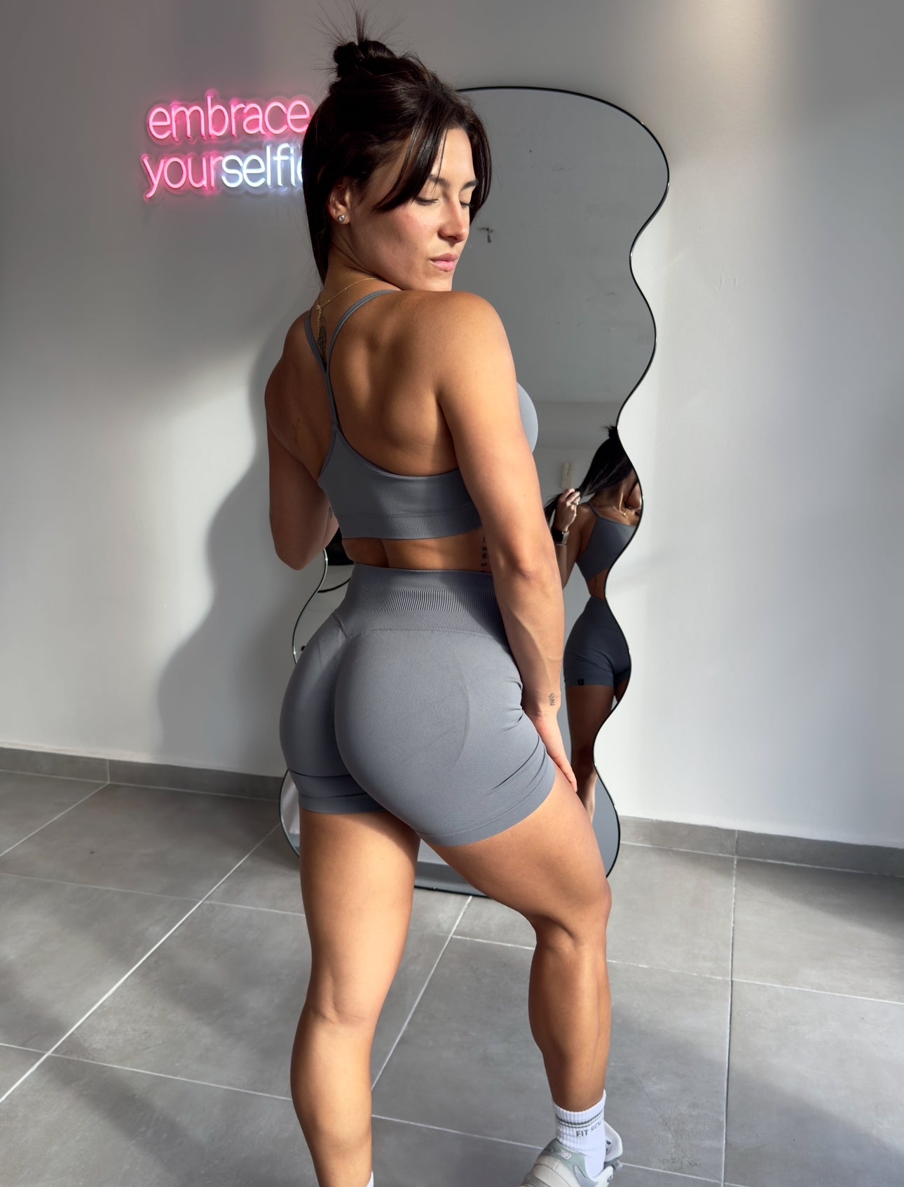 Cement Gray Seamless Short Set