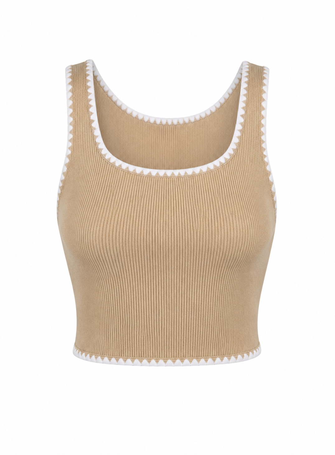 Ribbed Embroidered Basic (Cream)