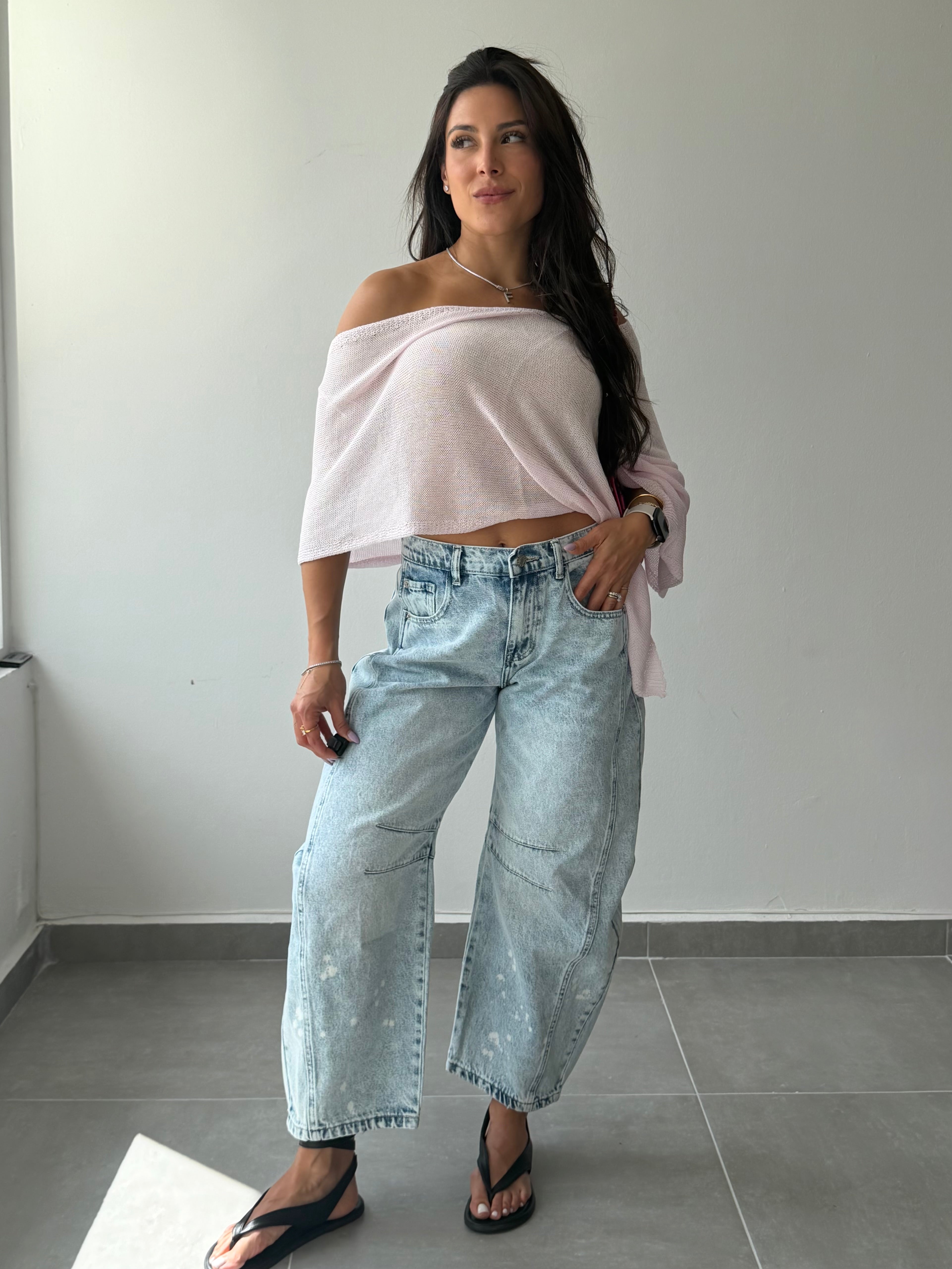 Light Denim Barrel Jeans