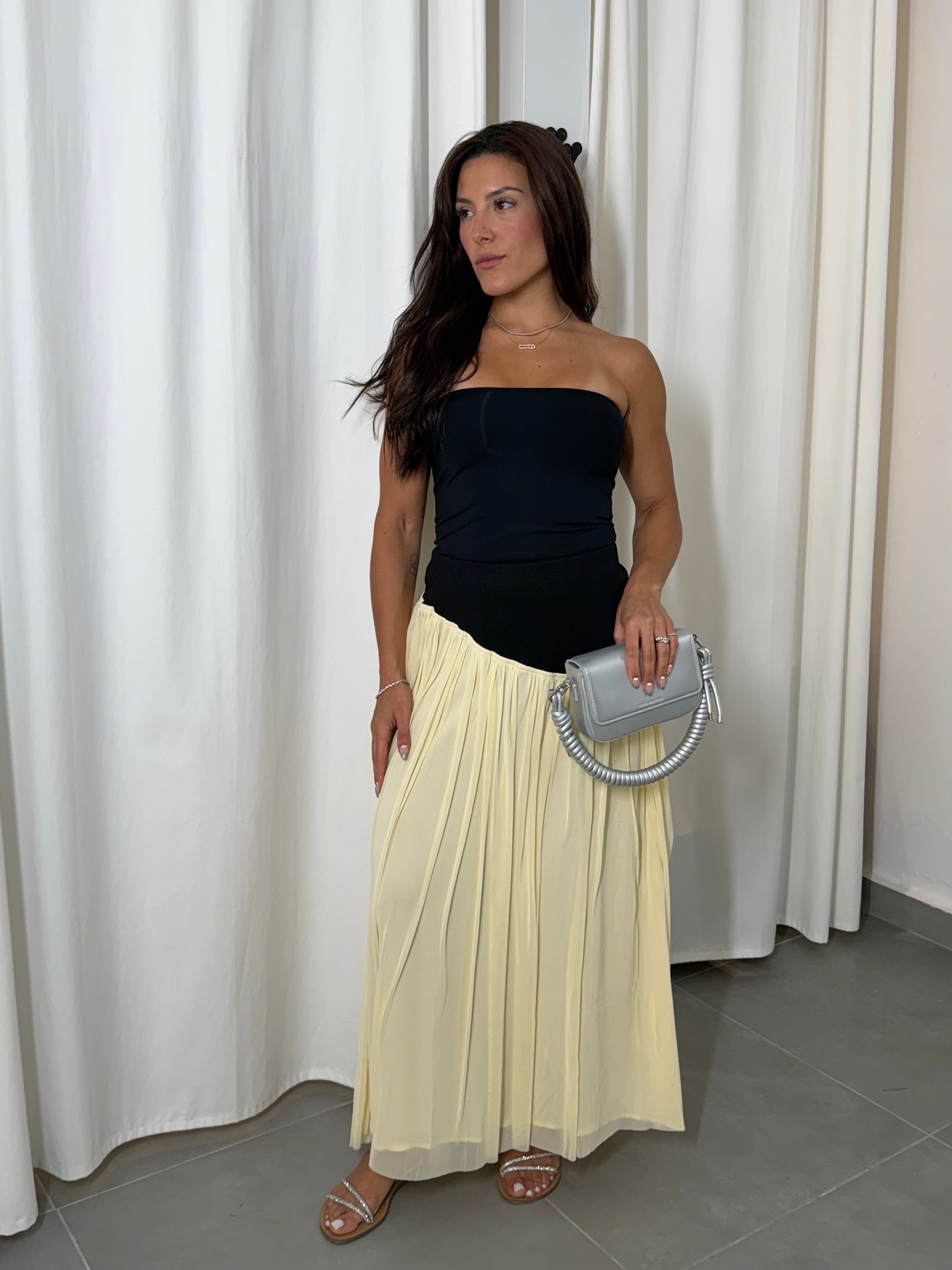 Butter Yellow Mesh Skirt