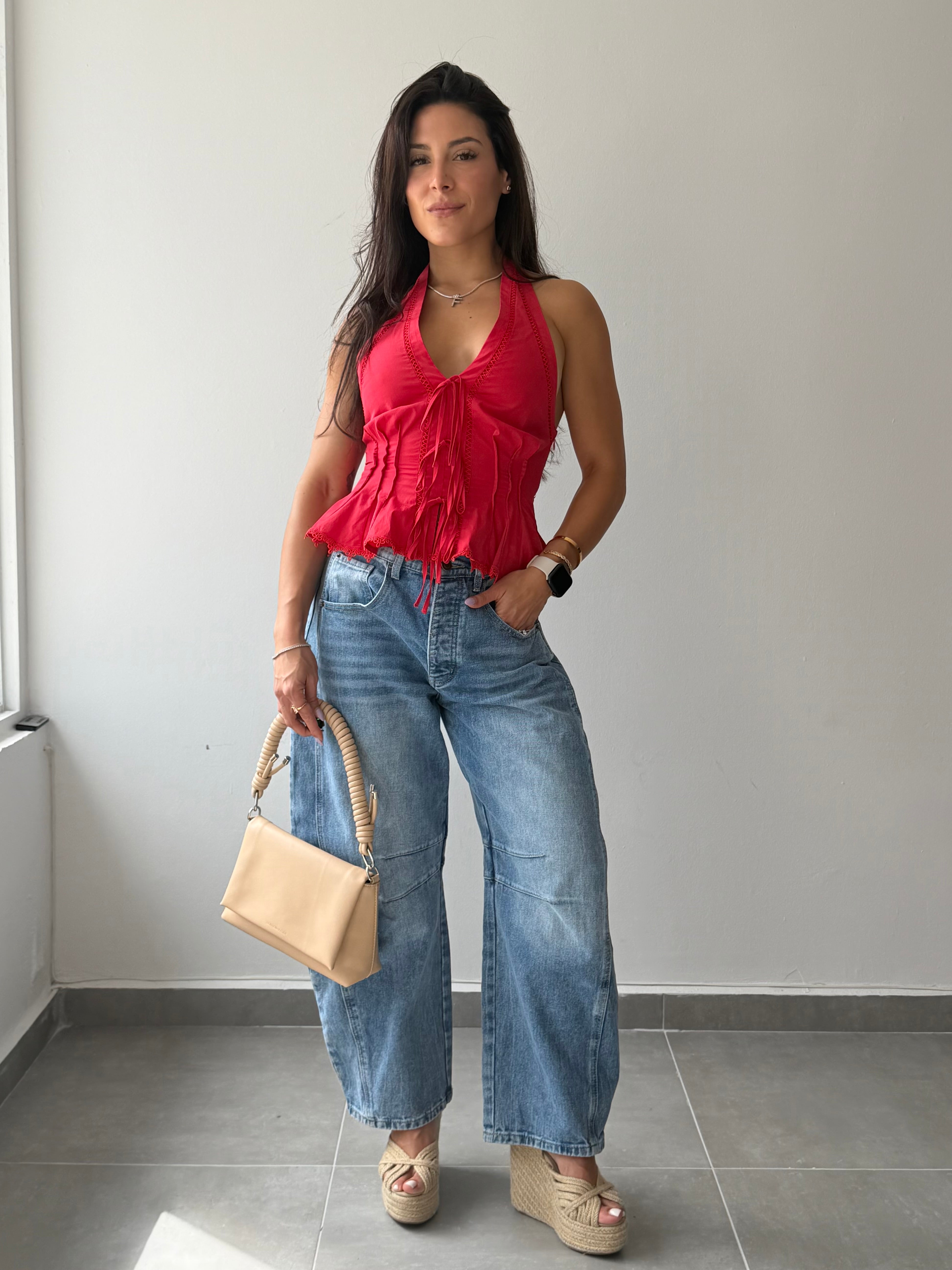 Medium Wash Barrel Jeans