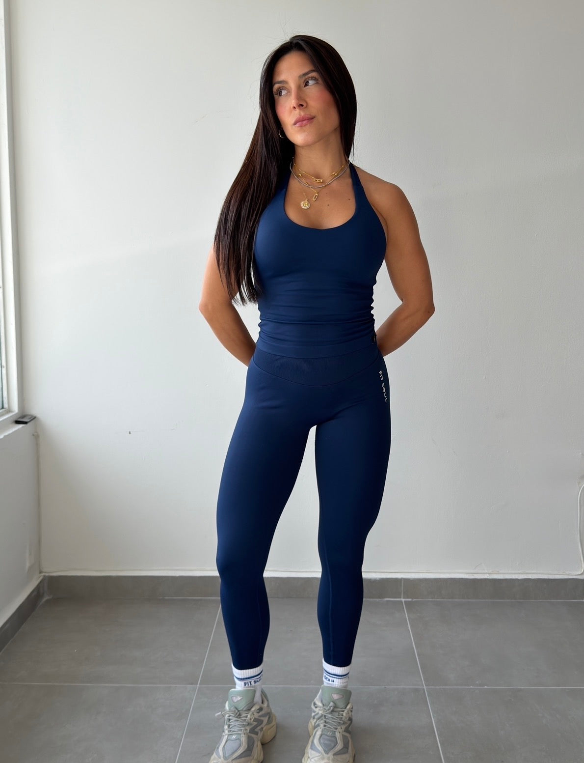 Navy Seamless Legging Set