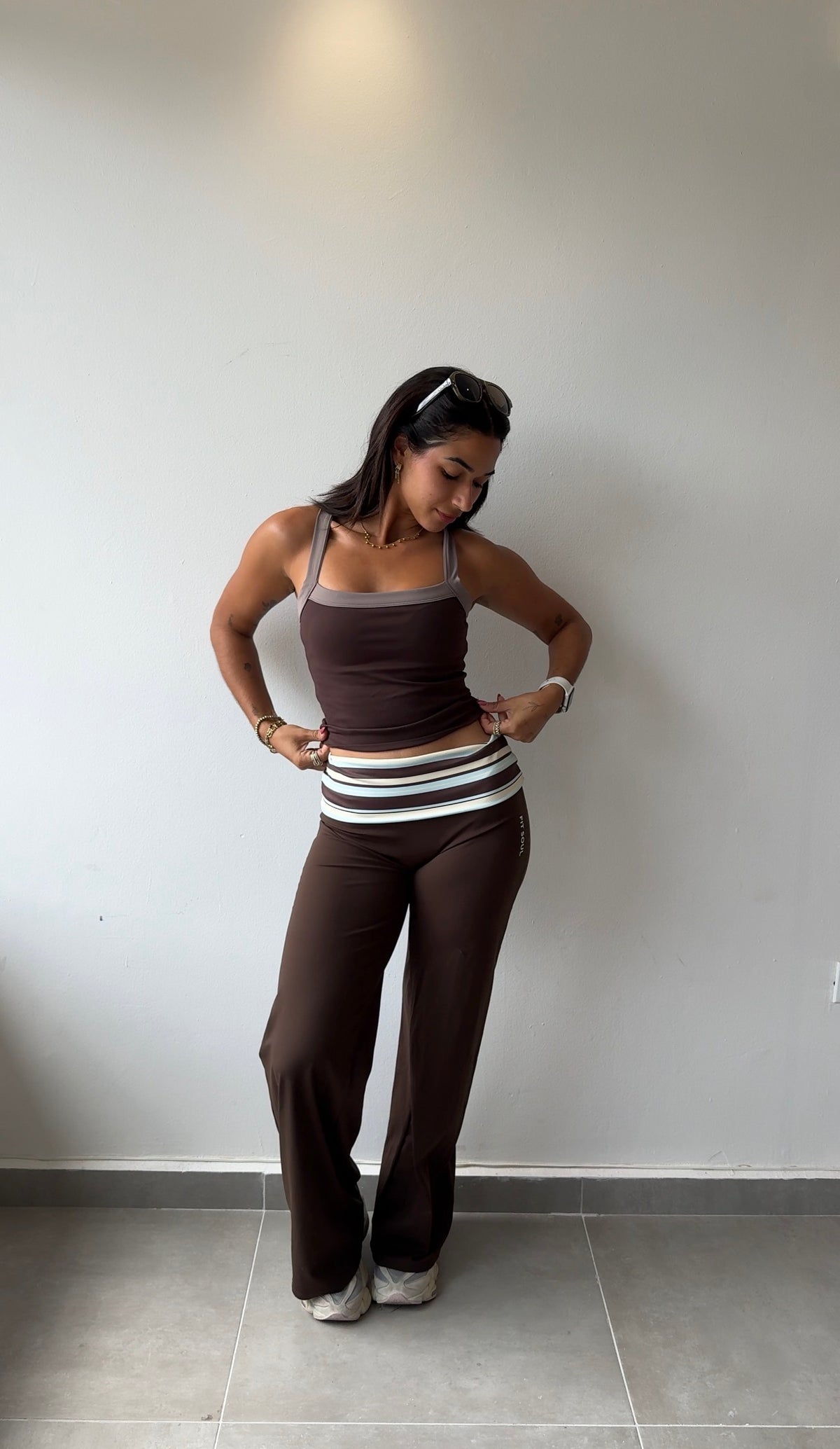 Espresso Contrast Sport Top