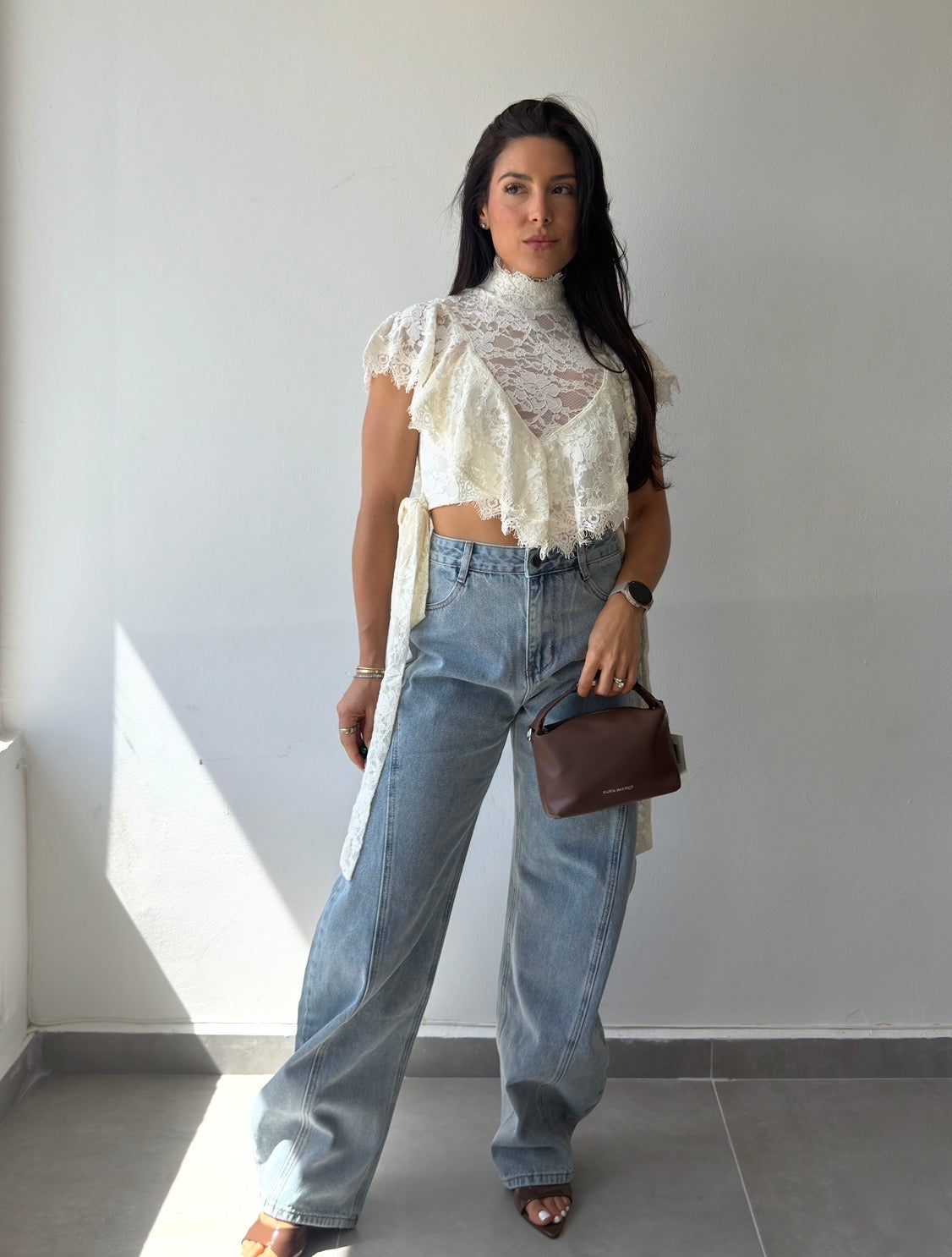 Ivory Ruffle Lace Top