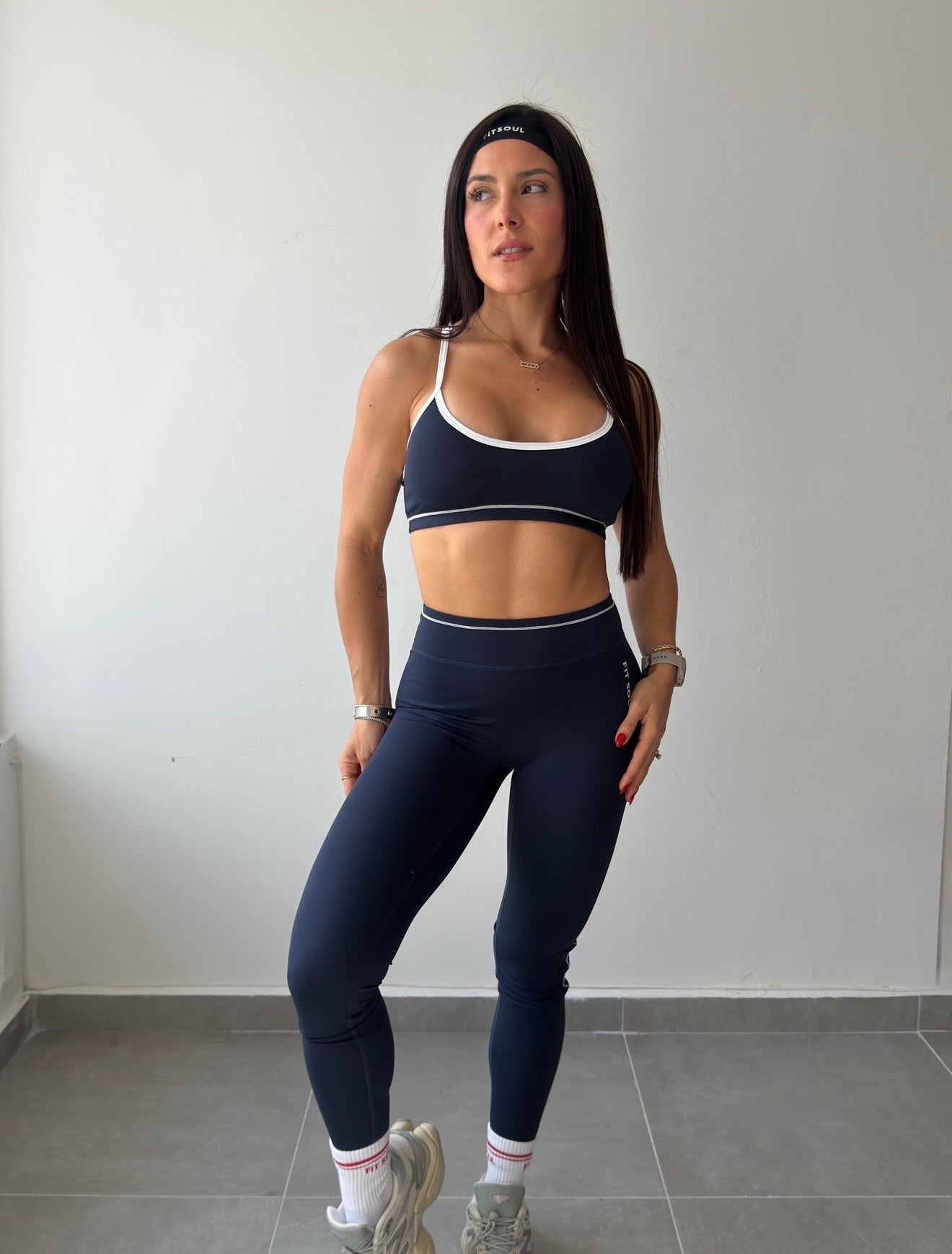 Navy Contrast Legging Set