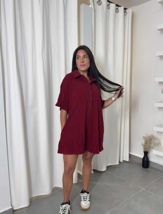 Scarlet Button Down Romper