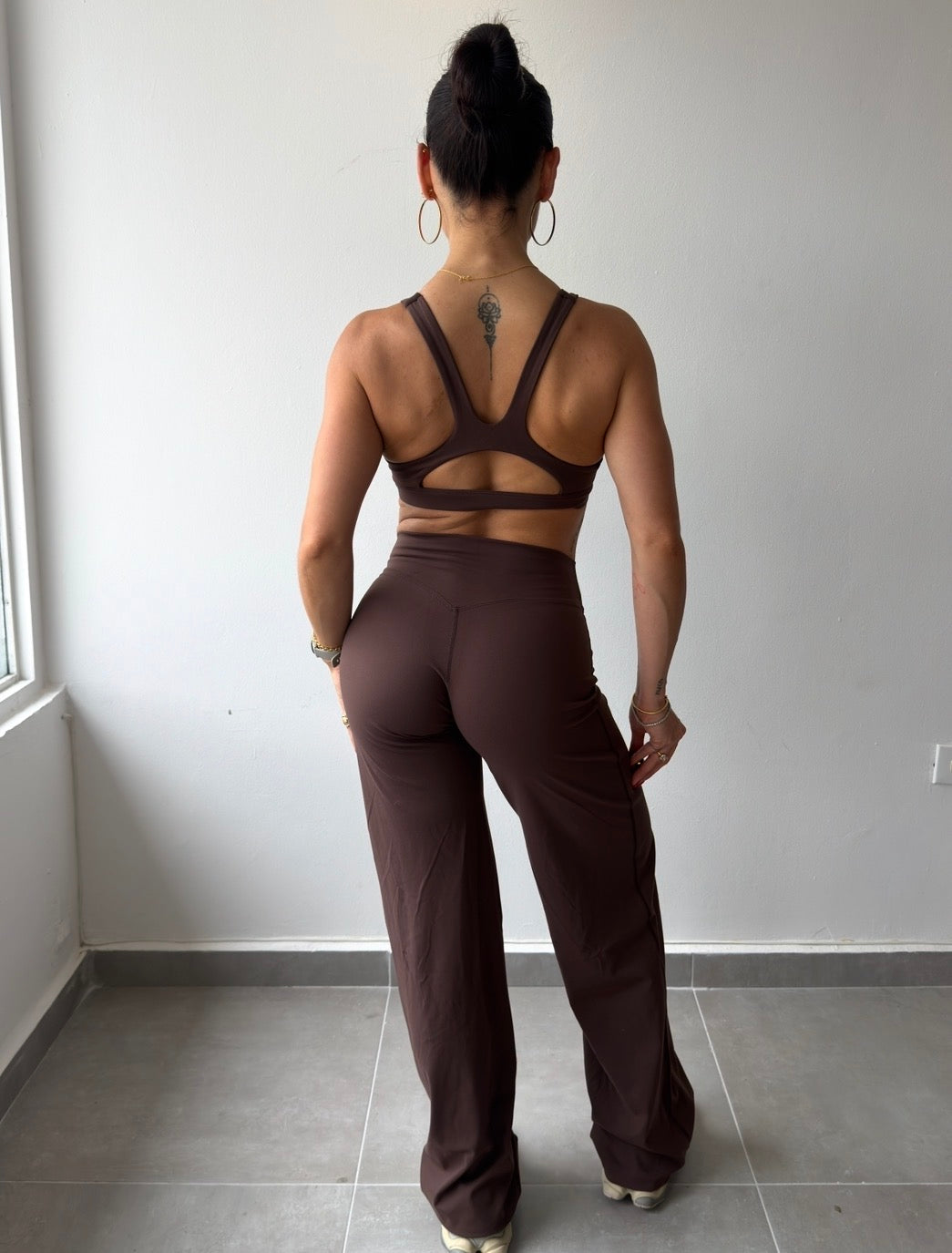 Brown Wide Leg Pant and Top Set
