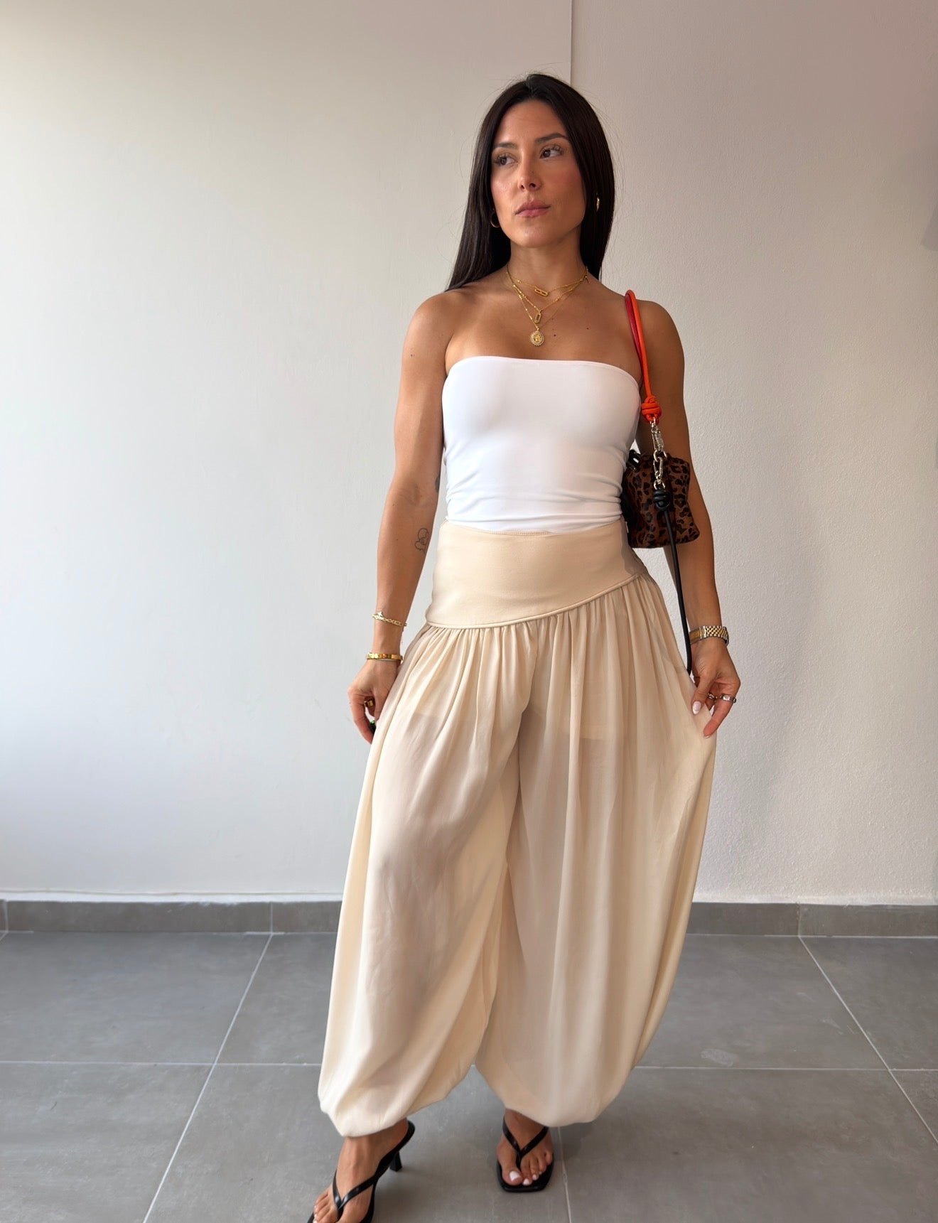 Beige Balloon Pant