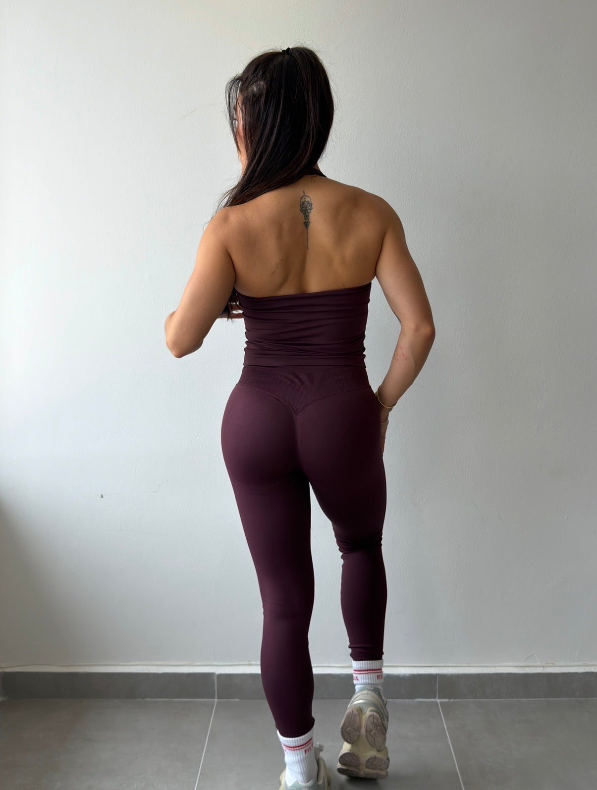 Plum Halter Legging Set
