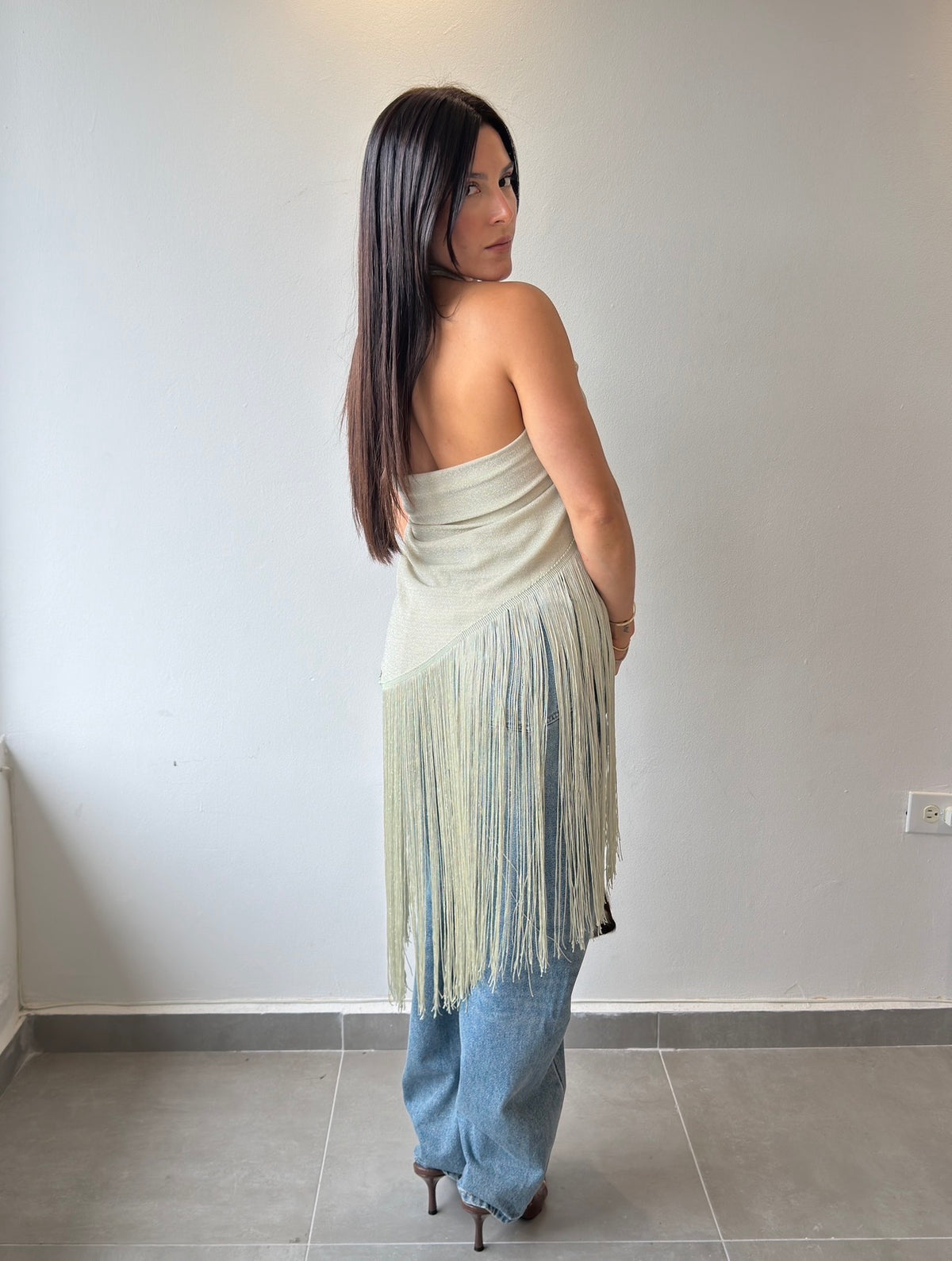Sage Fringes Top