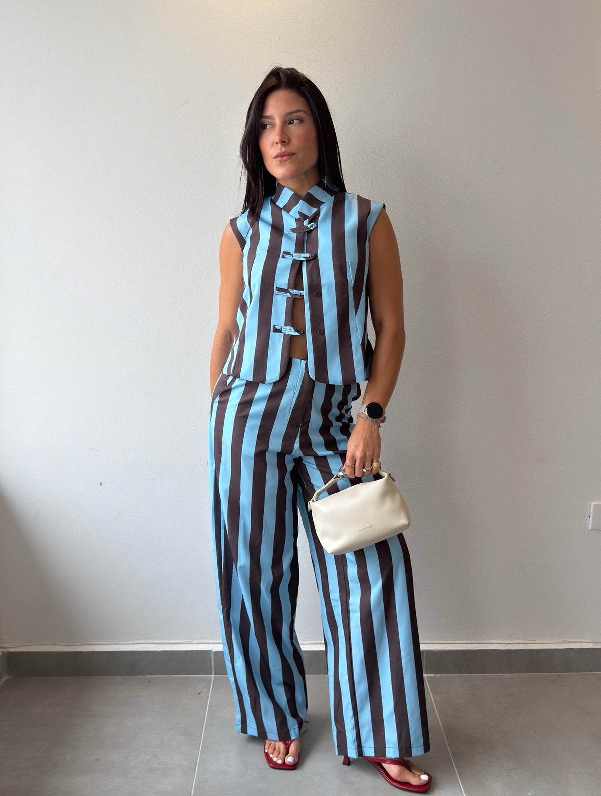 Blue/Brown Striped Set