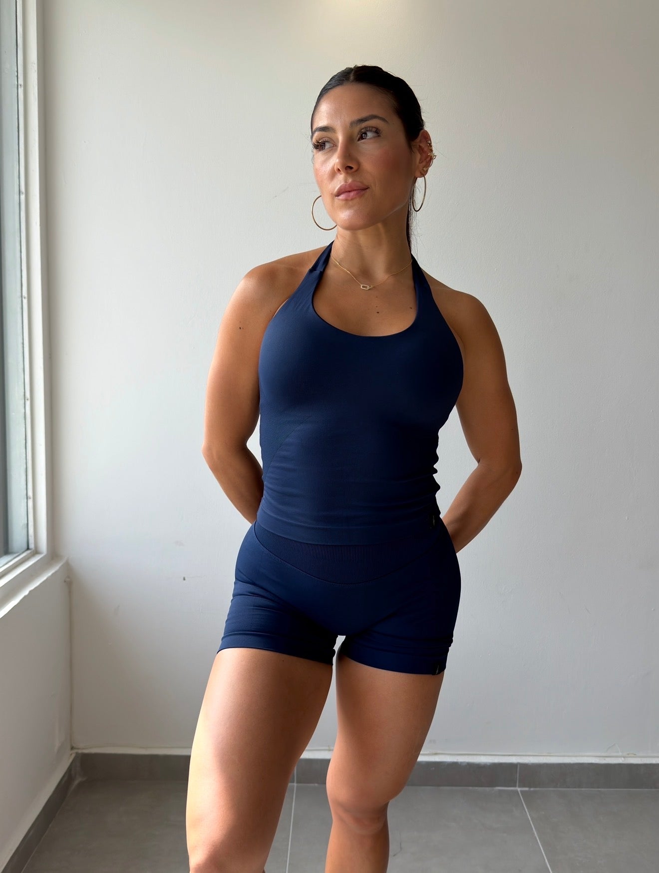 Navy Seamless Short Set