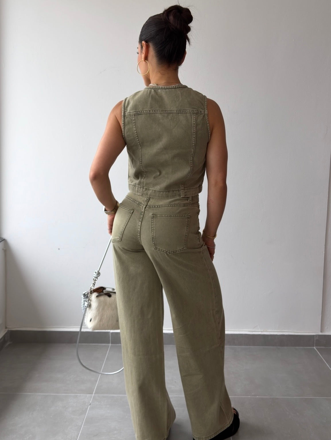 Olive Denim Set