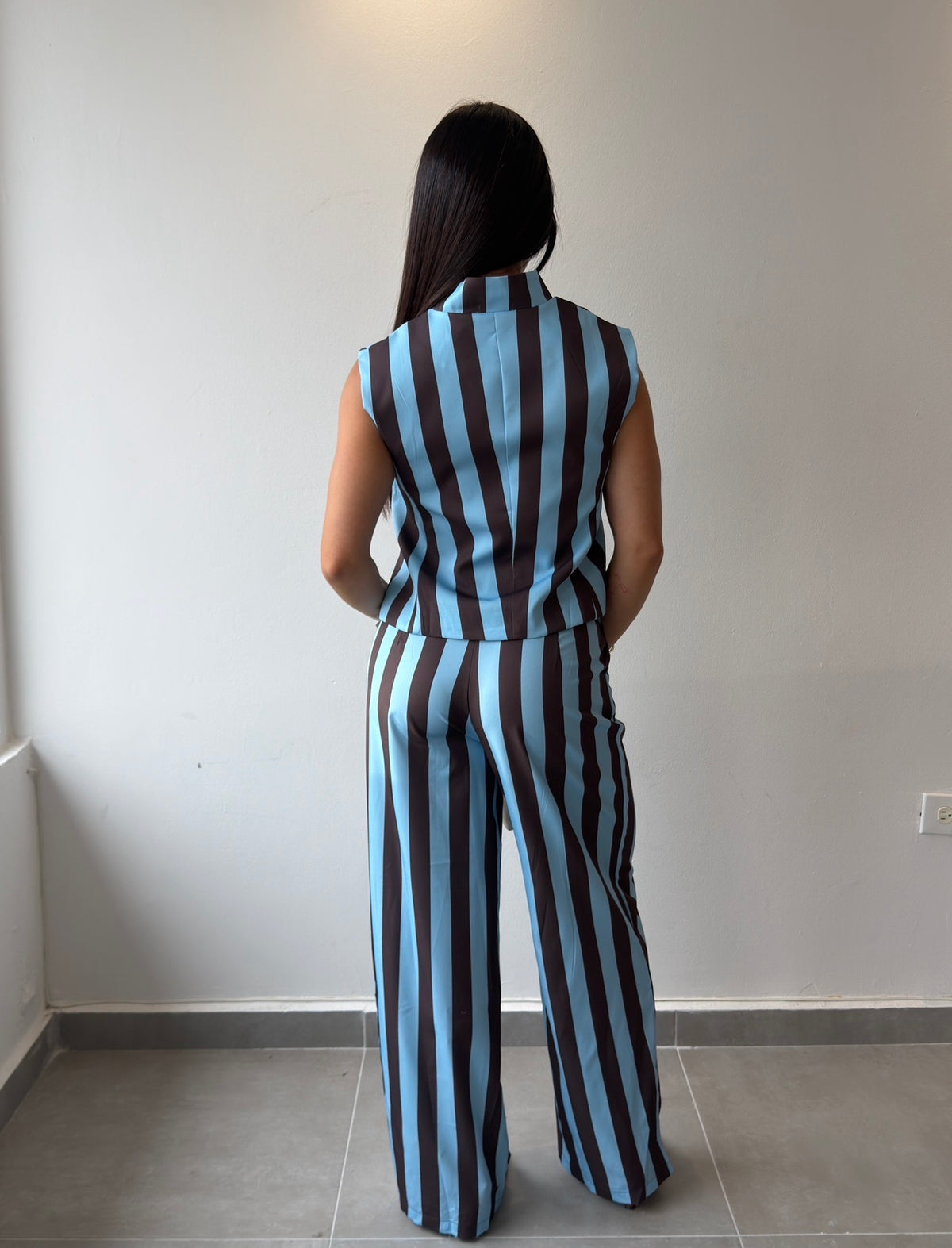Blue/Brown Striped Set