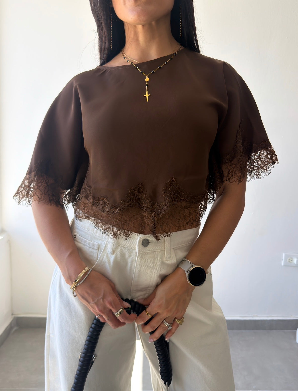 Brown Cape Top