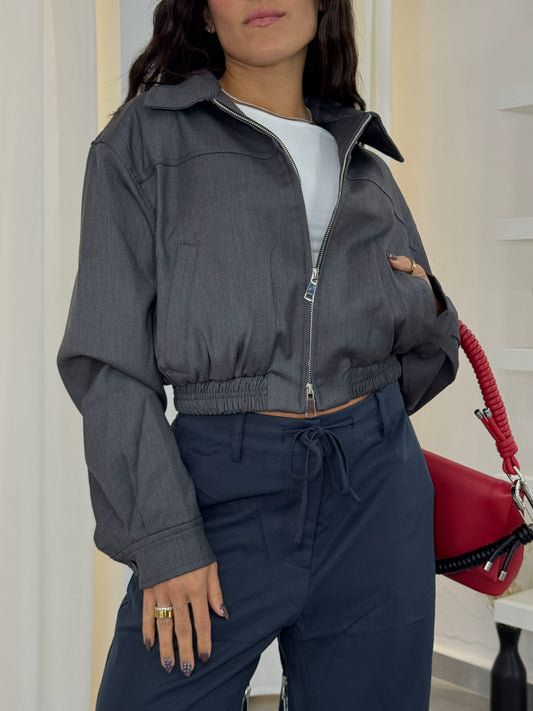 1 LARGE! Charcoal Zip Up Jacket