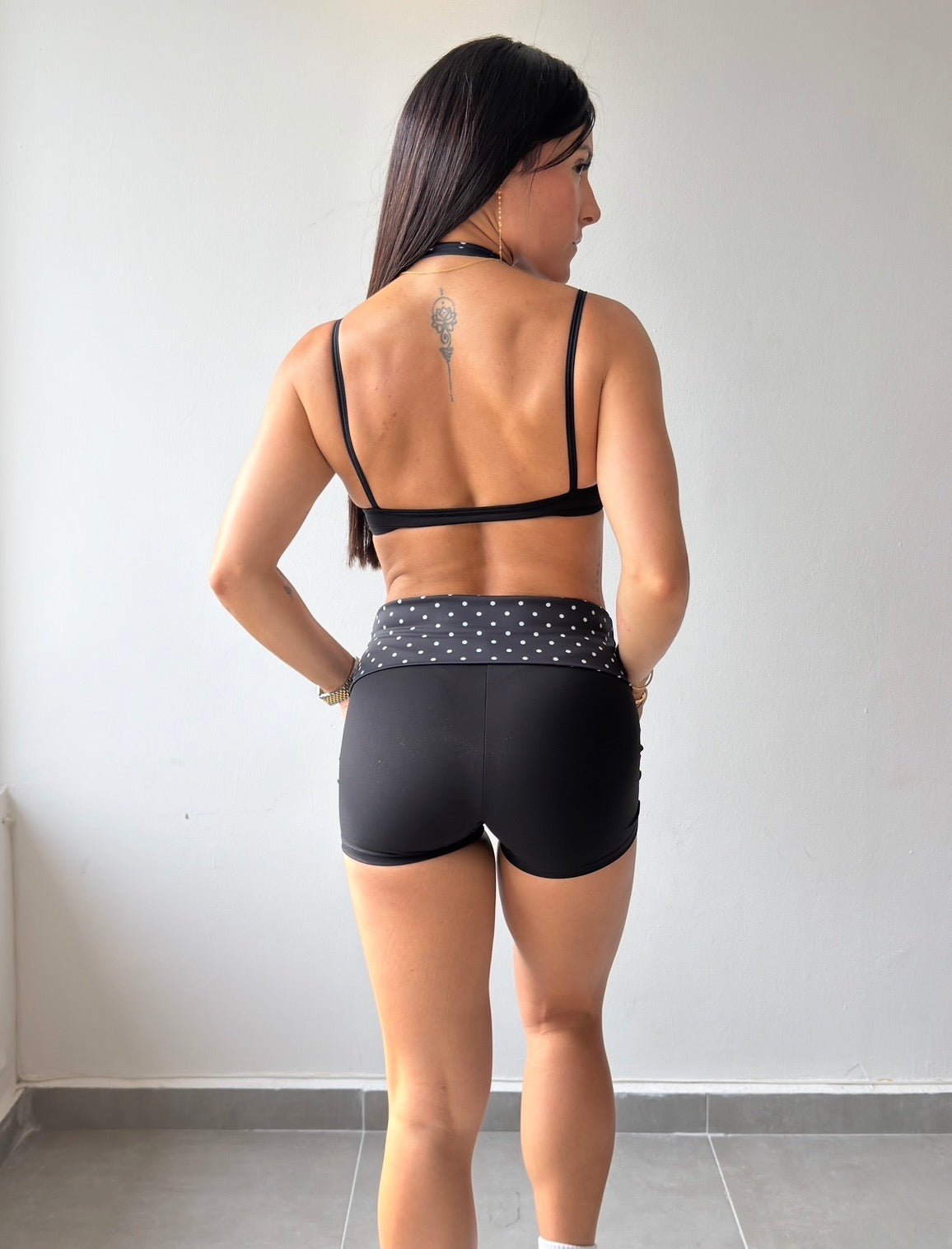Black Polka Short Set