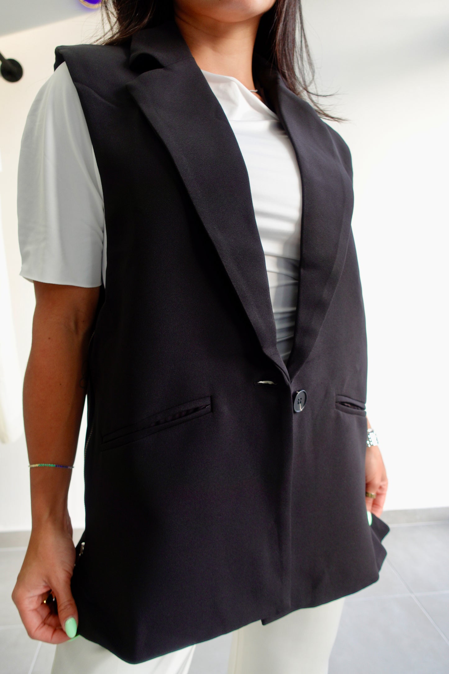 1 LARGE! Side Zipper Blazer Vest