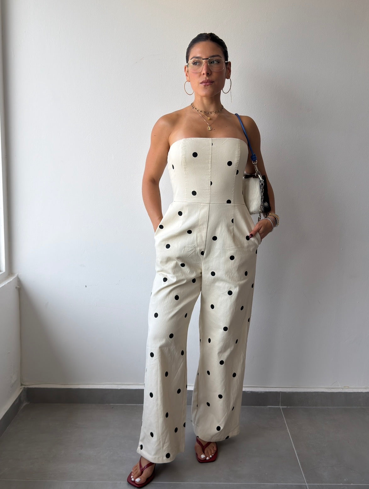 Ivory Polka Jumpsuit