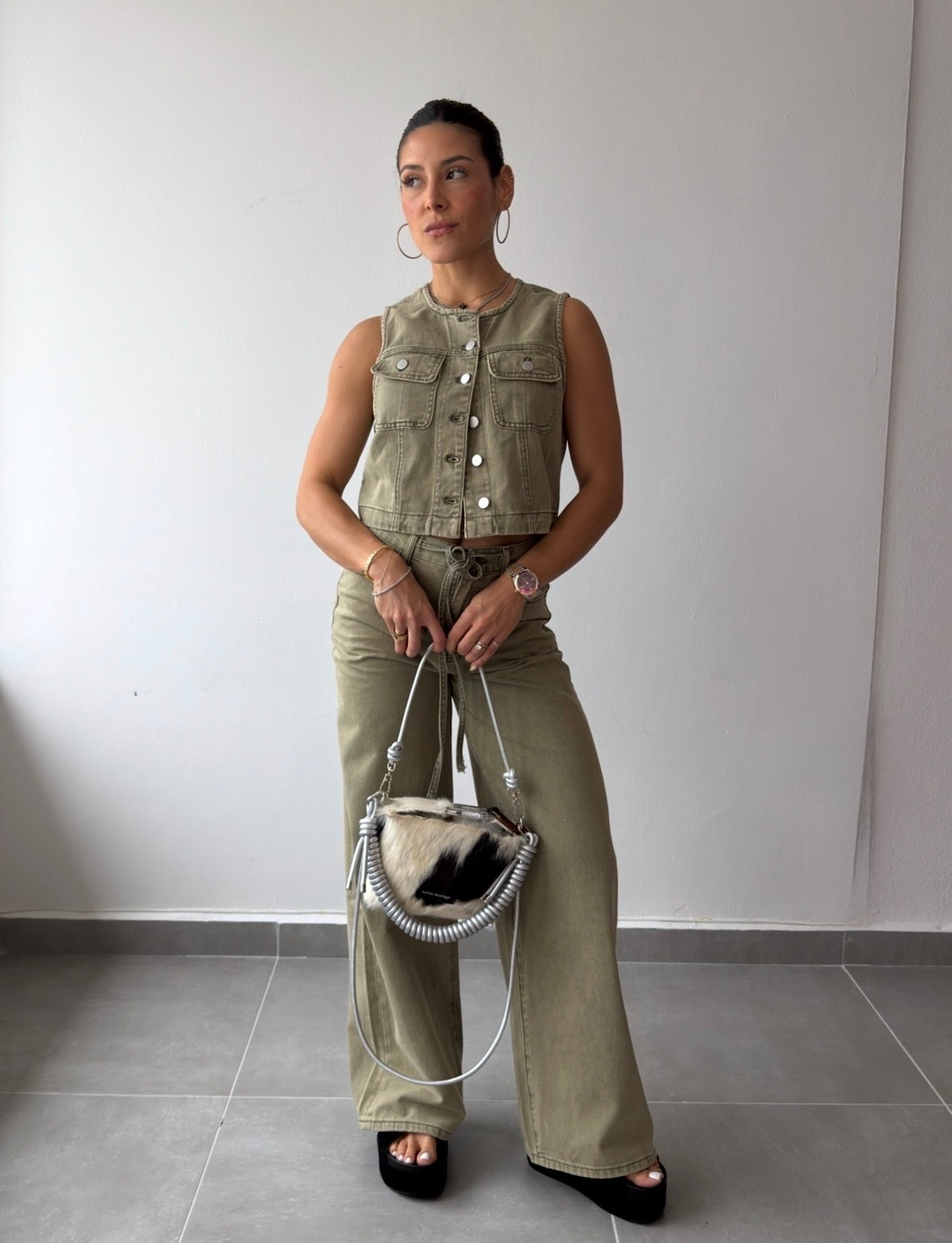 Olive Denim Set