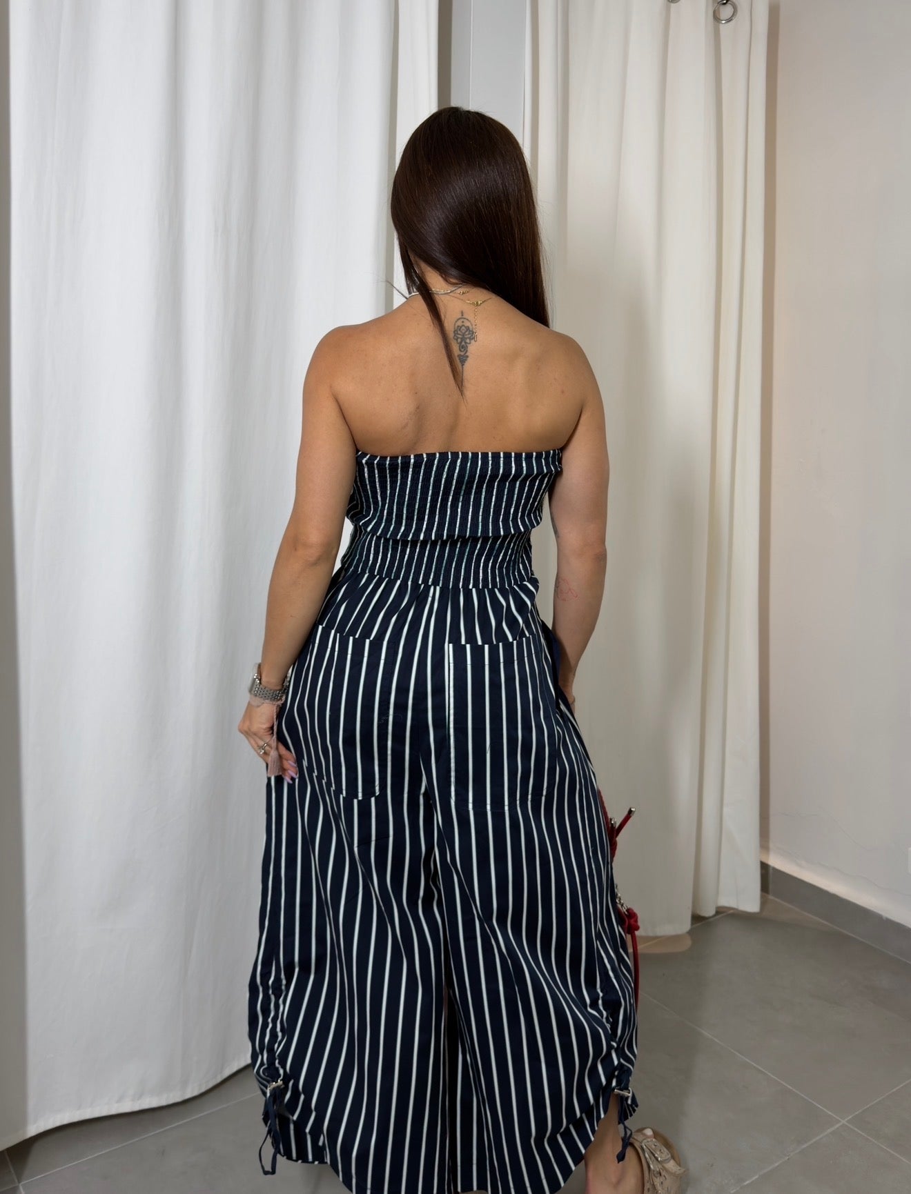 Striped Barrel Jumpsuit