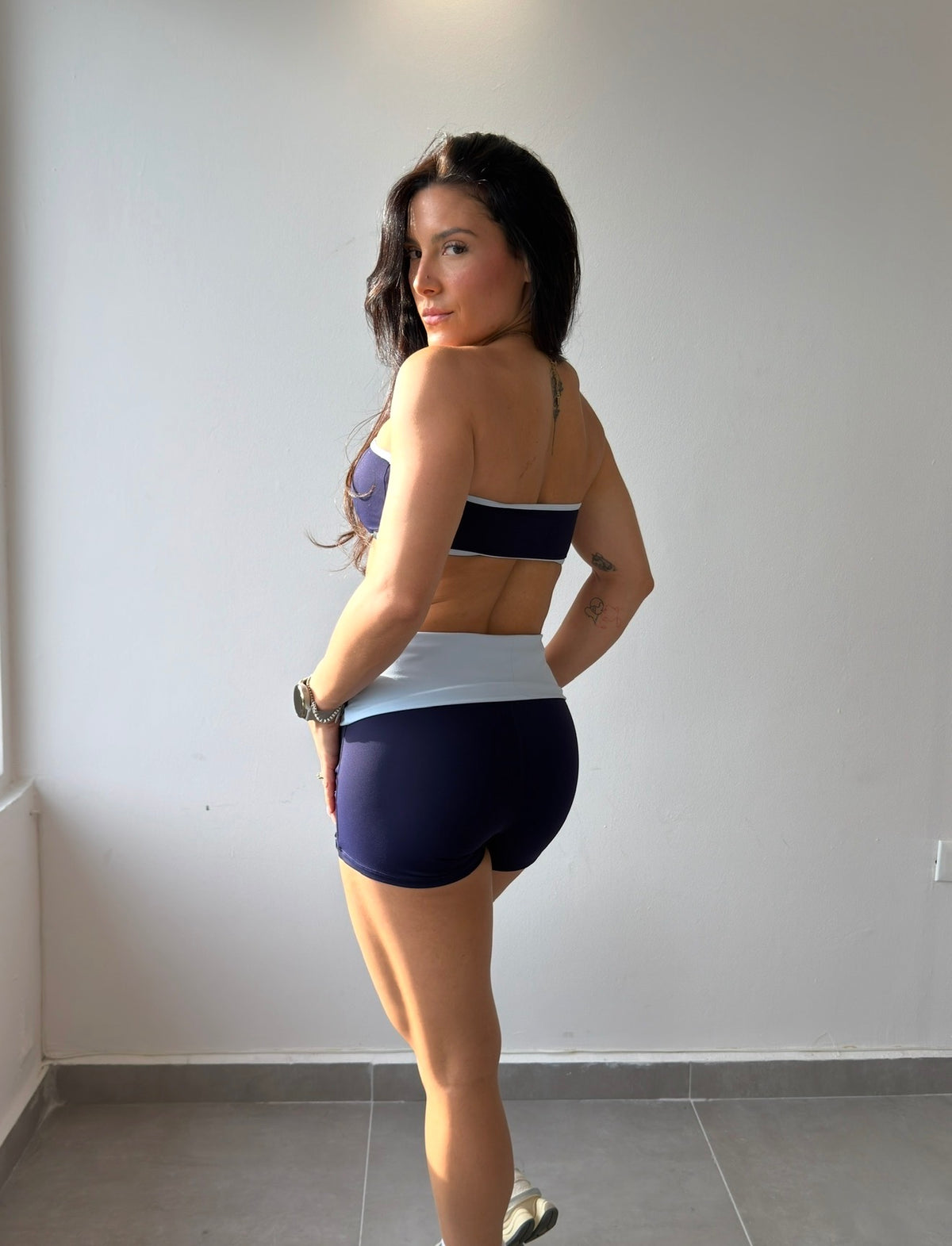 Navy/Baby Blue Tube Short Set