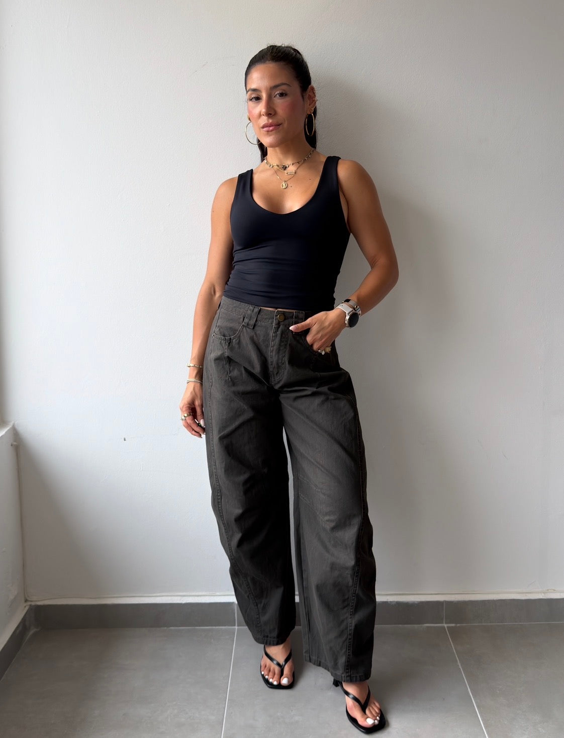 Charcoal Barrel Pants