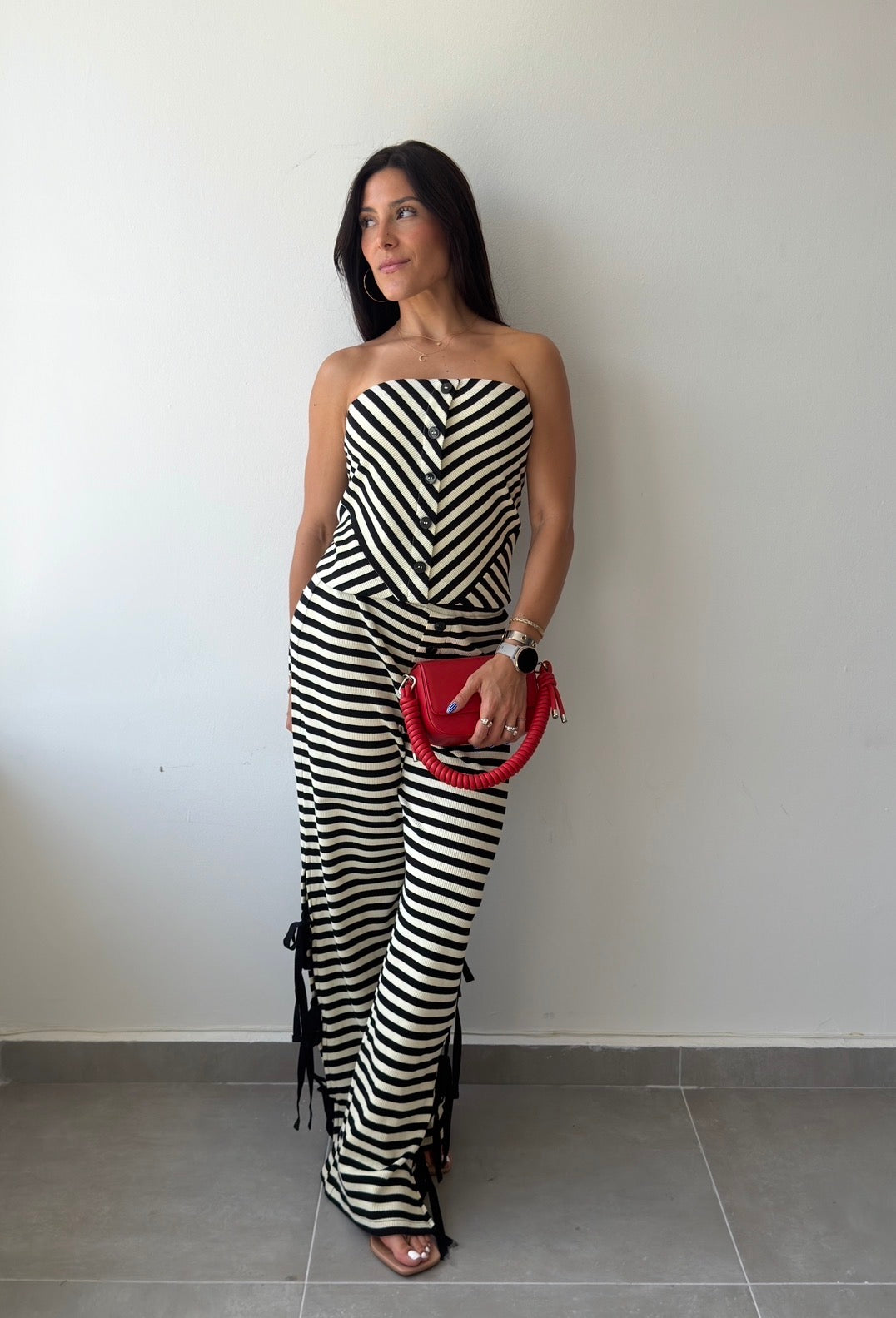 Striped Knit Set (Black)