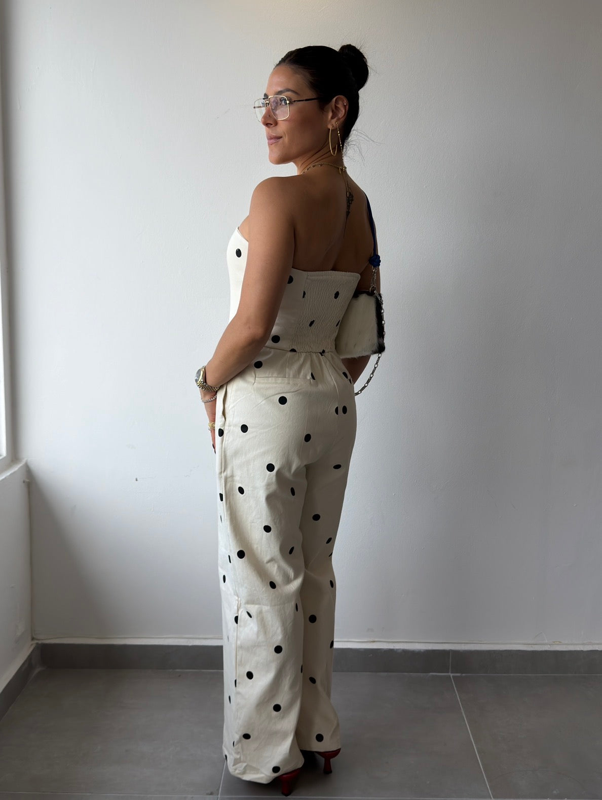 Ivory Polka Jumpsuit