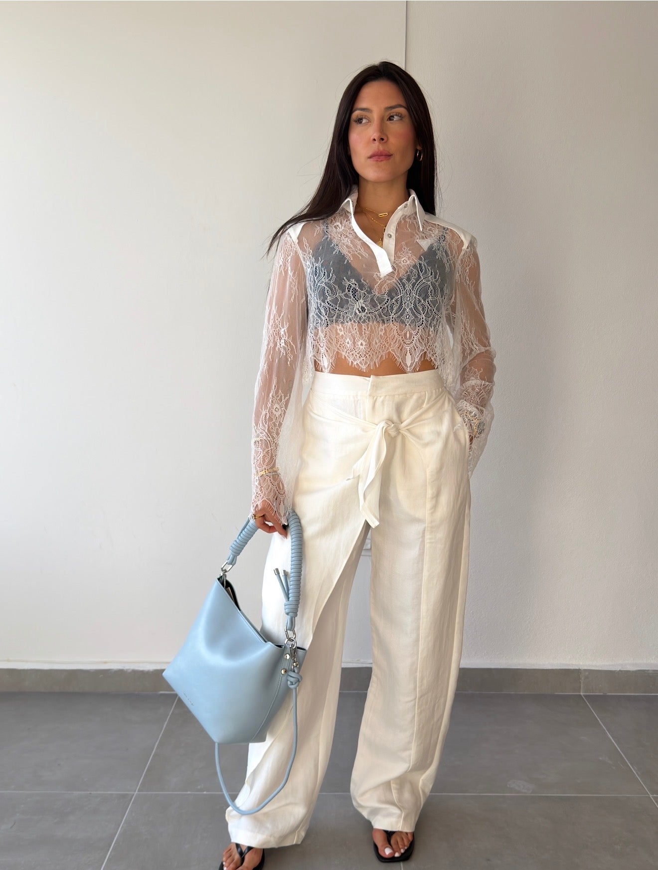 Ivory Overlap Trousers
