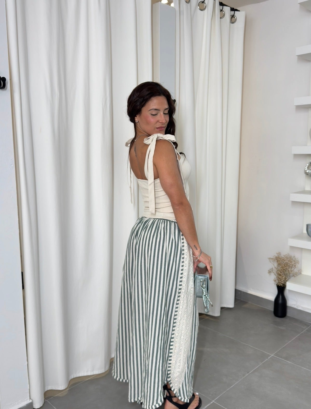 Linen Tie Strap Top
