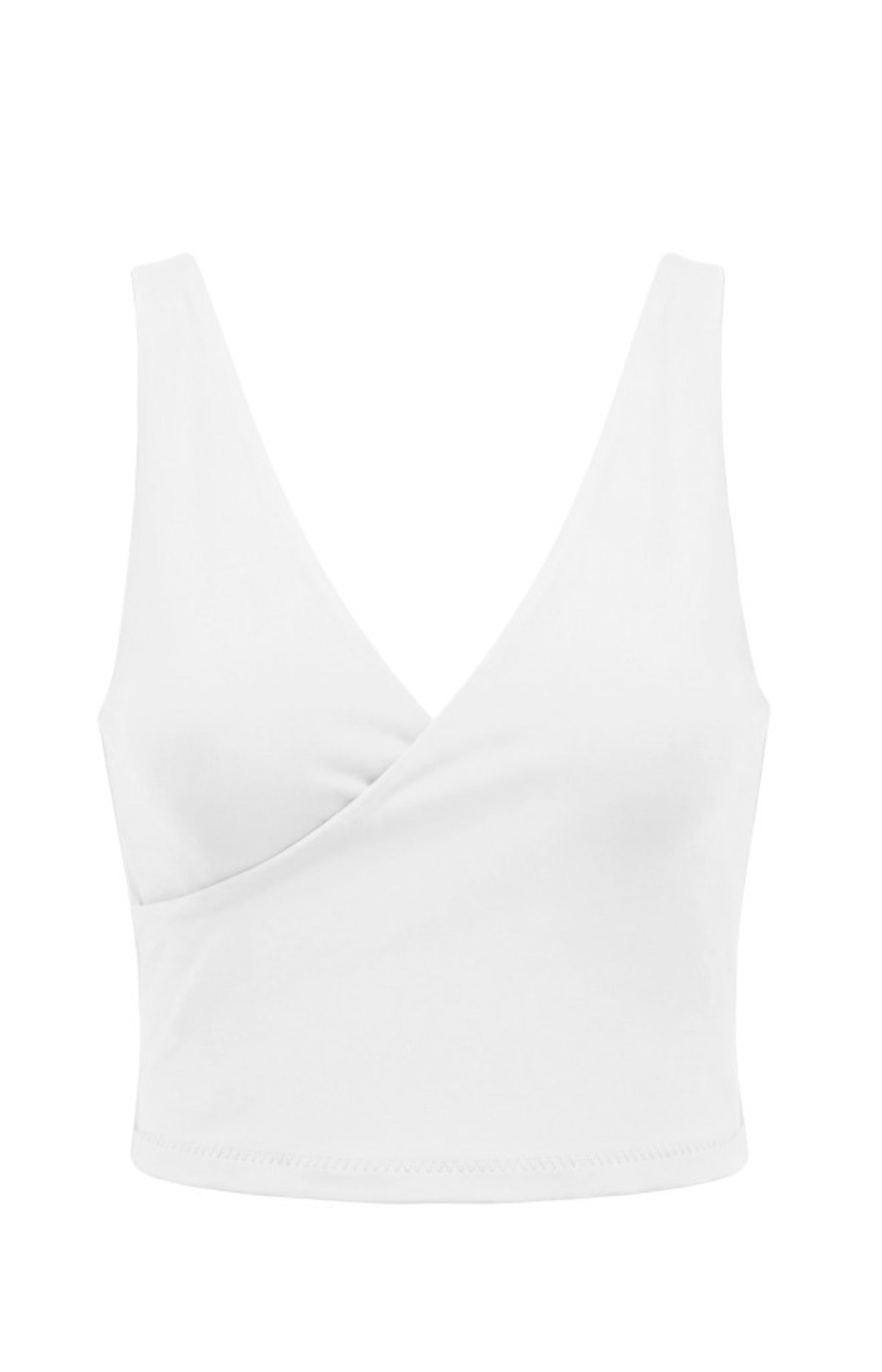 (White) V Cut Cropped Basic