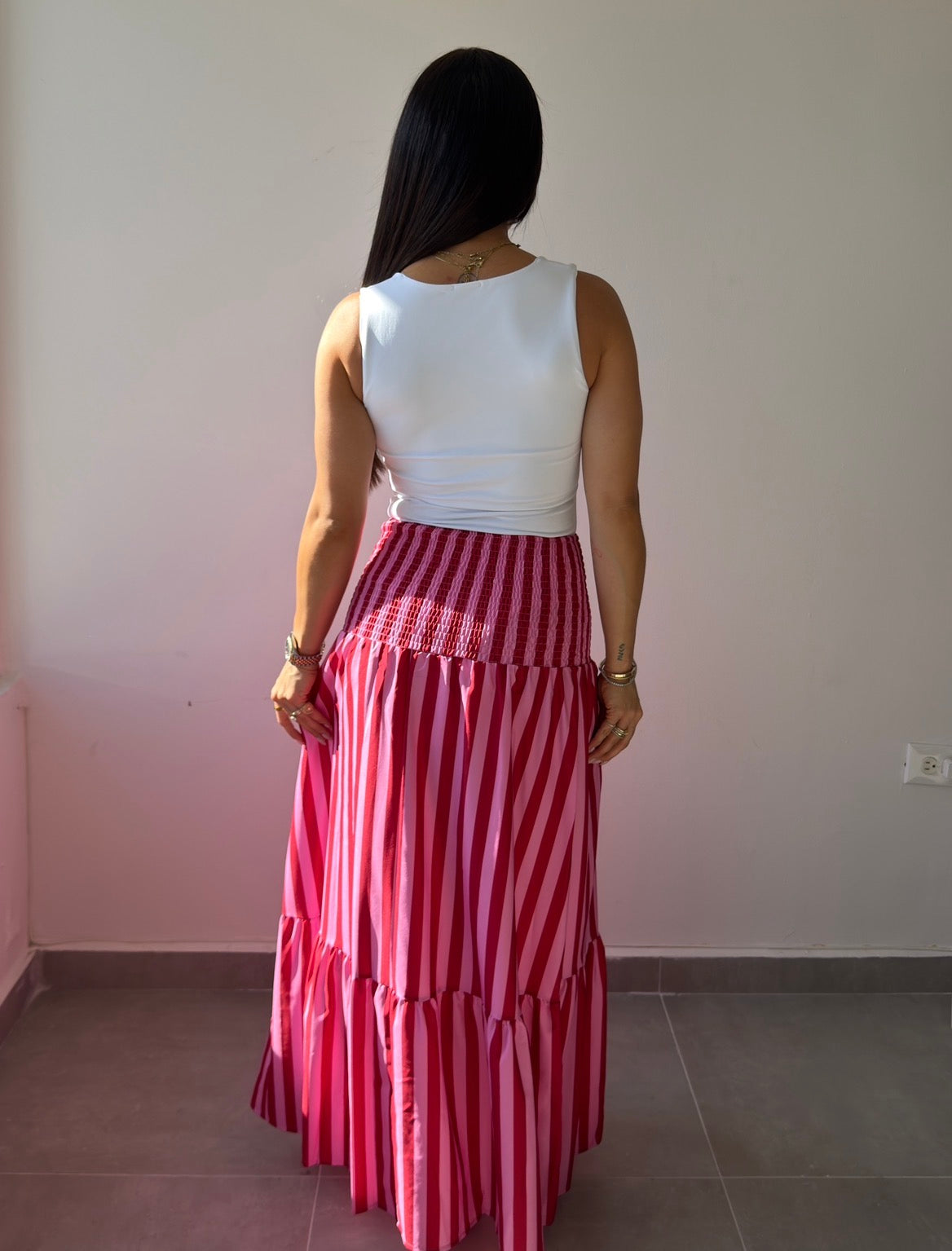 Pink/Red Maxi Skirt