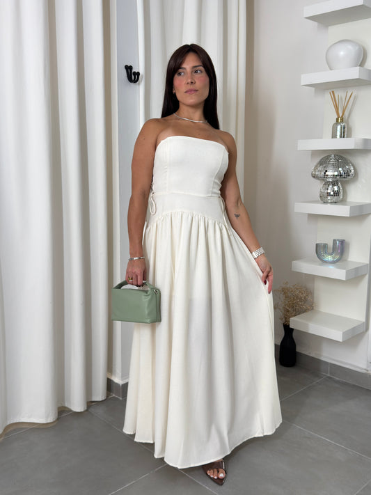 Ivory Linen Maxi Dress
