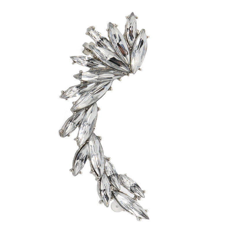 Rhinestone Leaf Ear Cuff