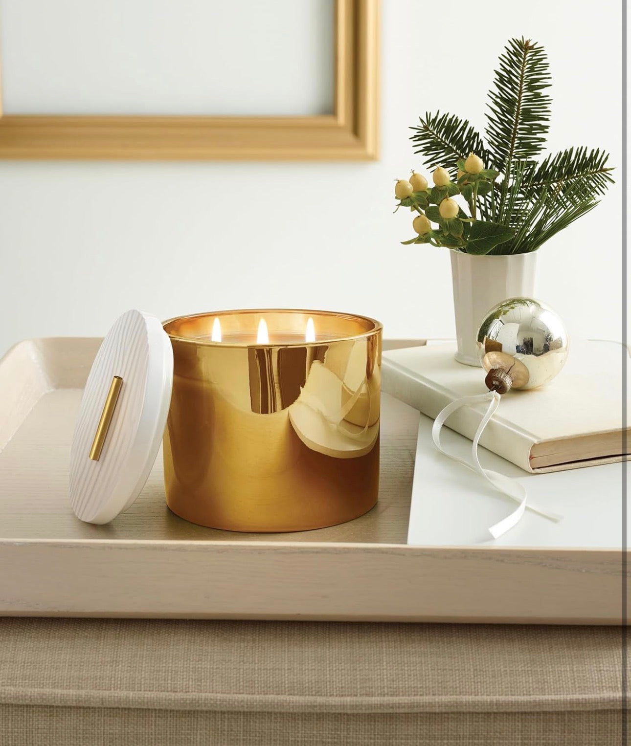 Frasier Fir Gilded Poured Candle - 3 wick Gold