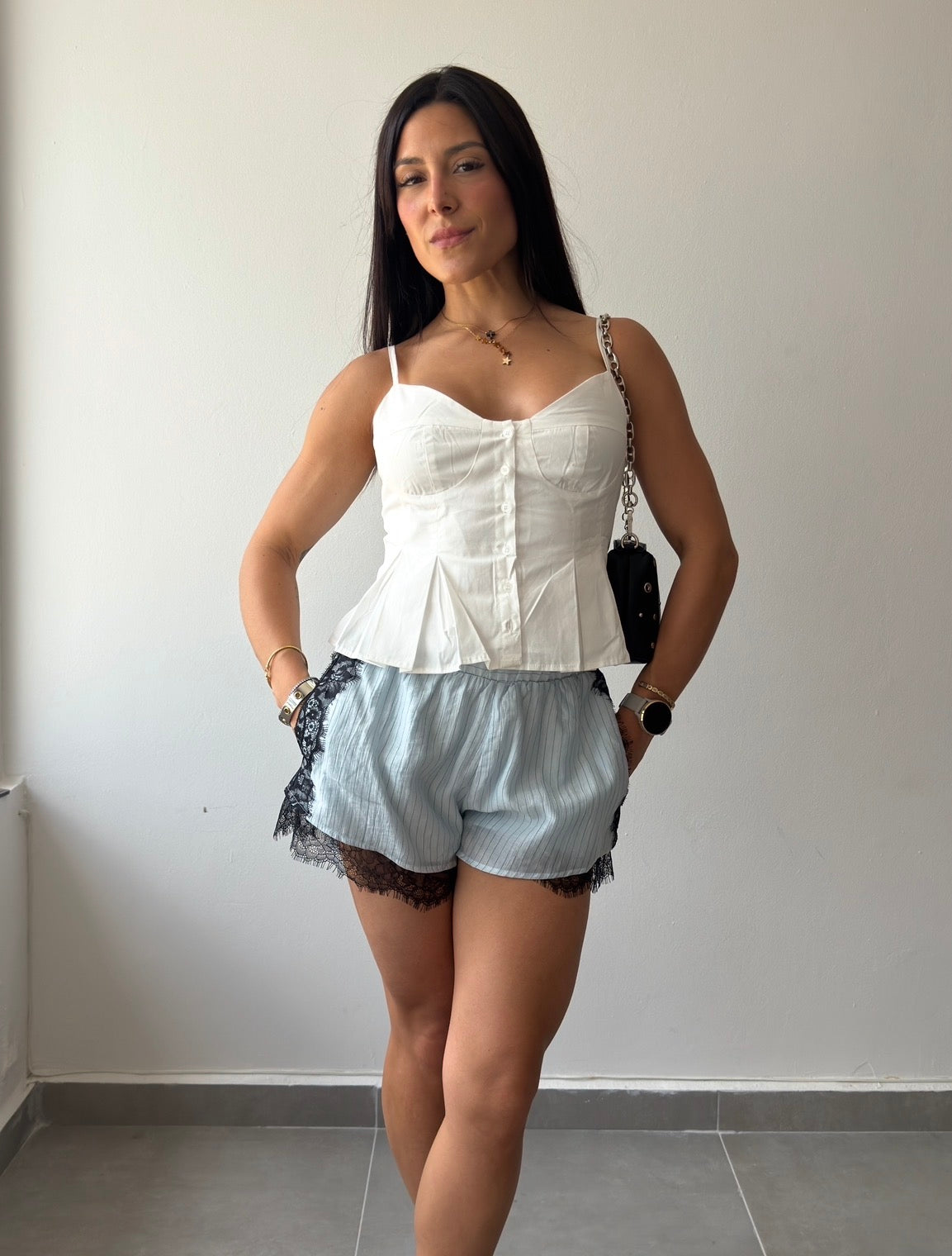White Pleated Top