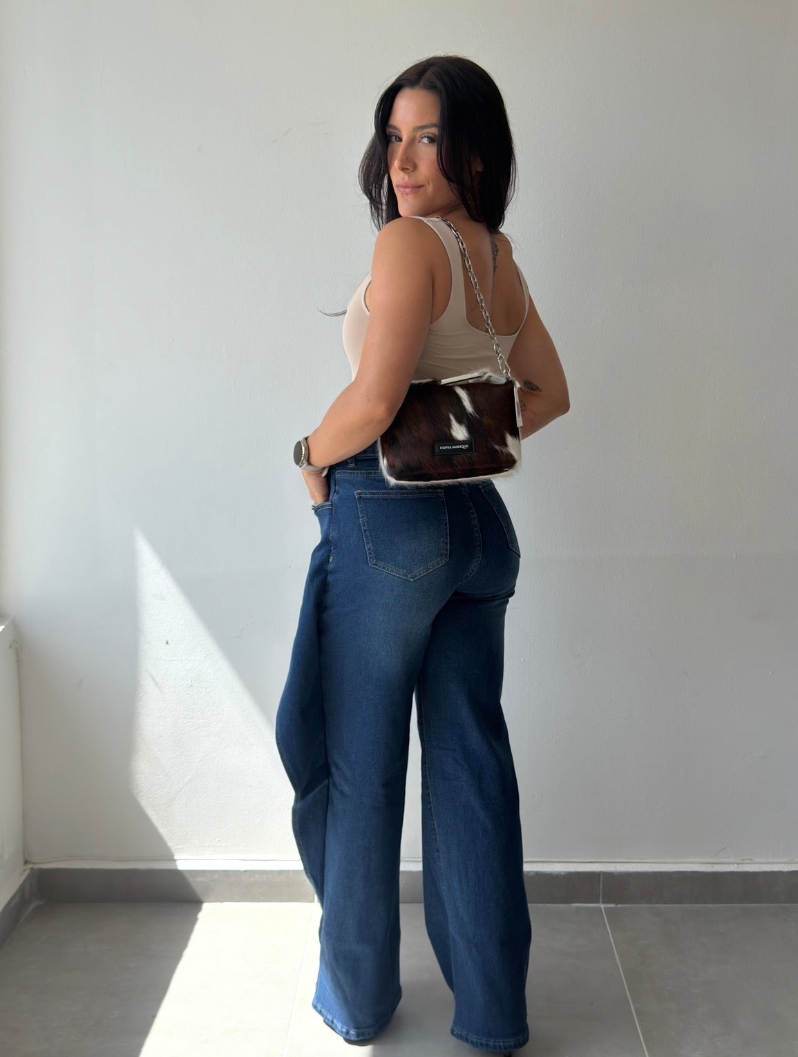 Dark Overlap Straight Leg Jeans