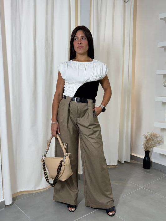 Pleated Belt Trouser Pants