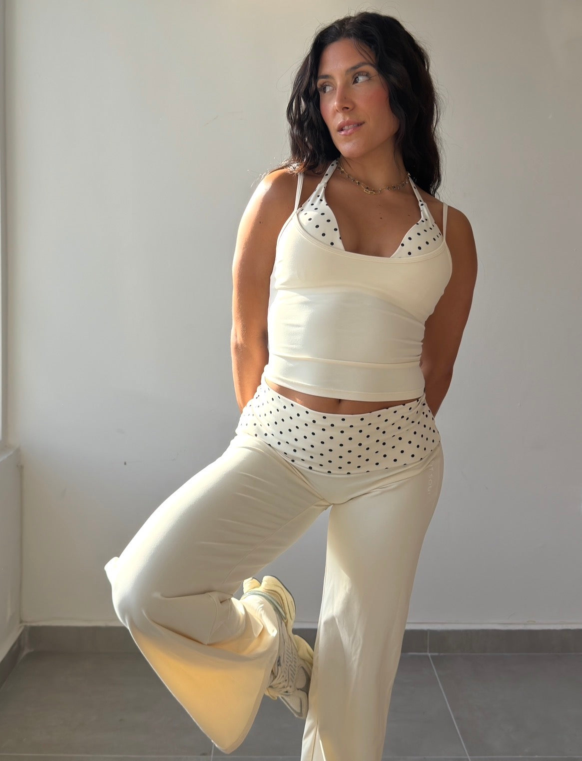 Ivory Polka Flare Set