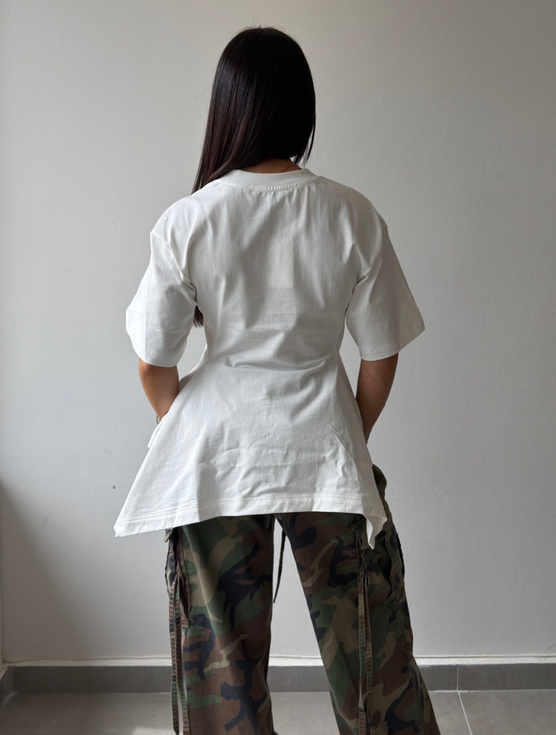 Off White Asymmetric Top