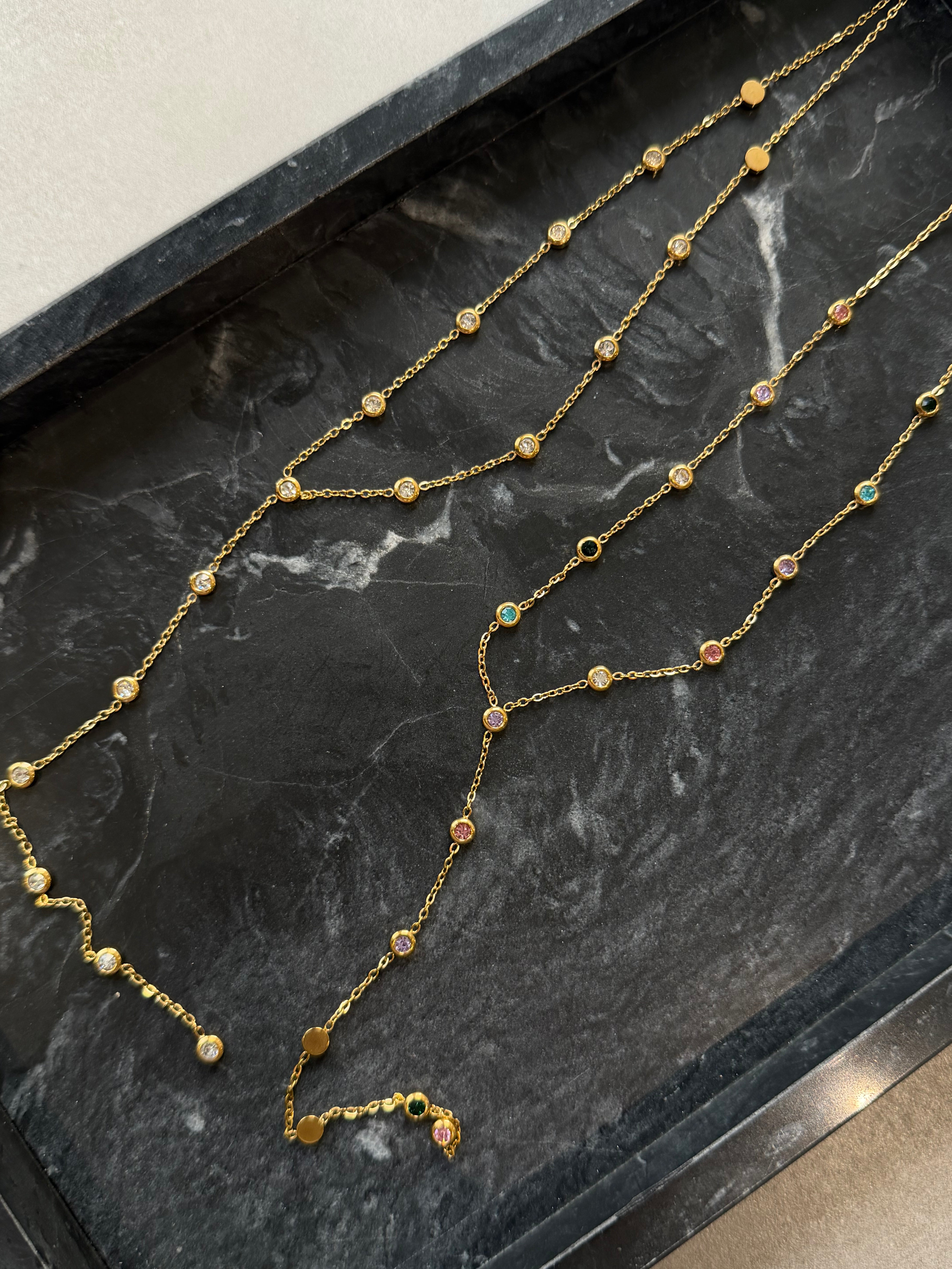 Crystal Studs Lariat