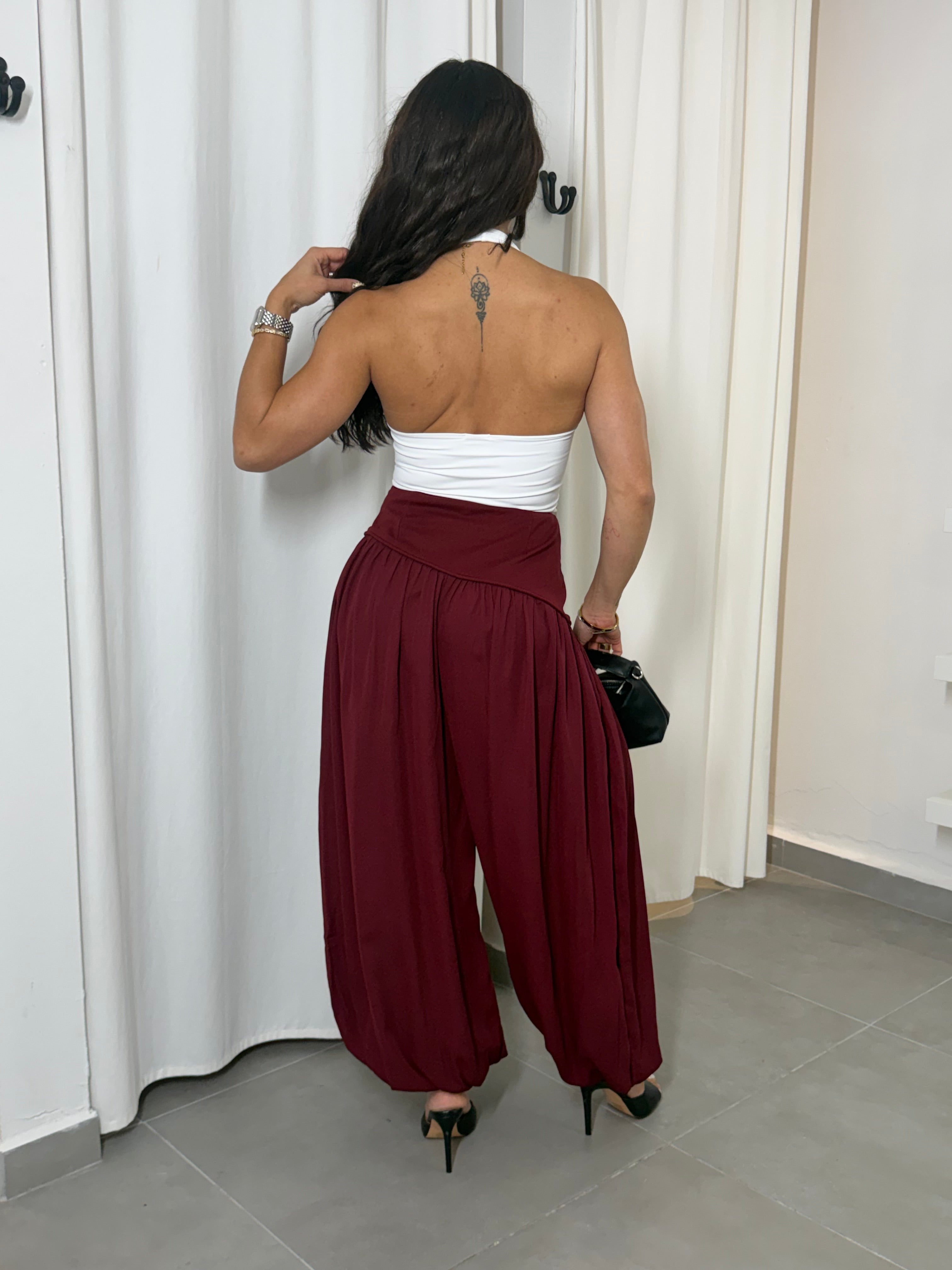 Burgundy Balloon Pant