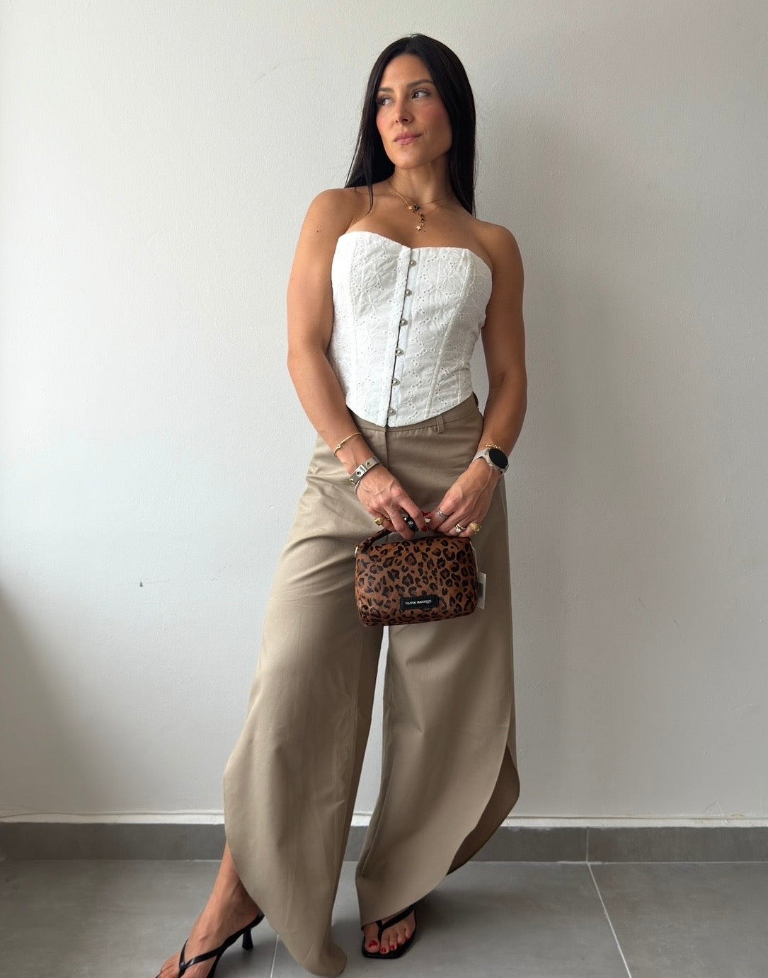 Taupe Slit Trousers