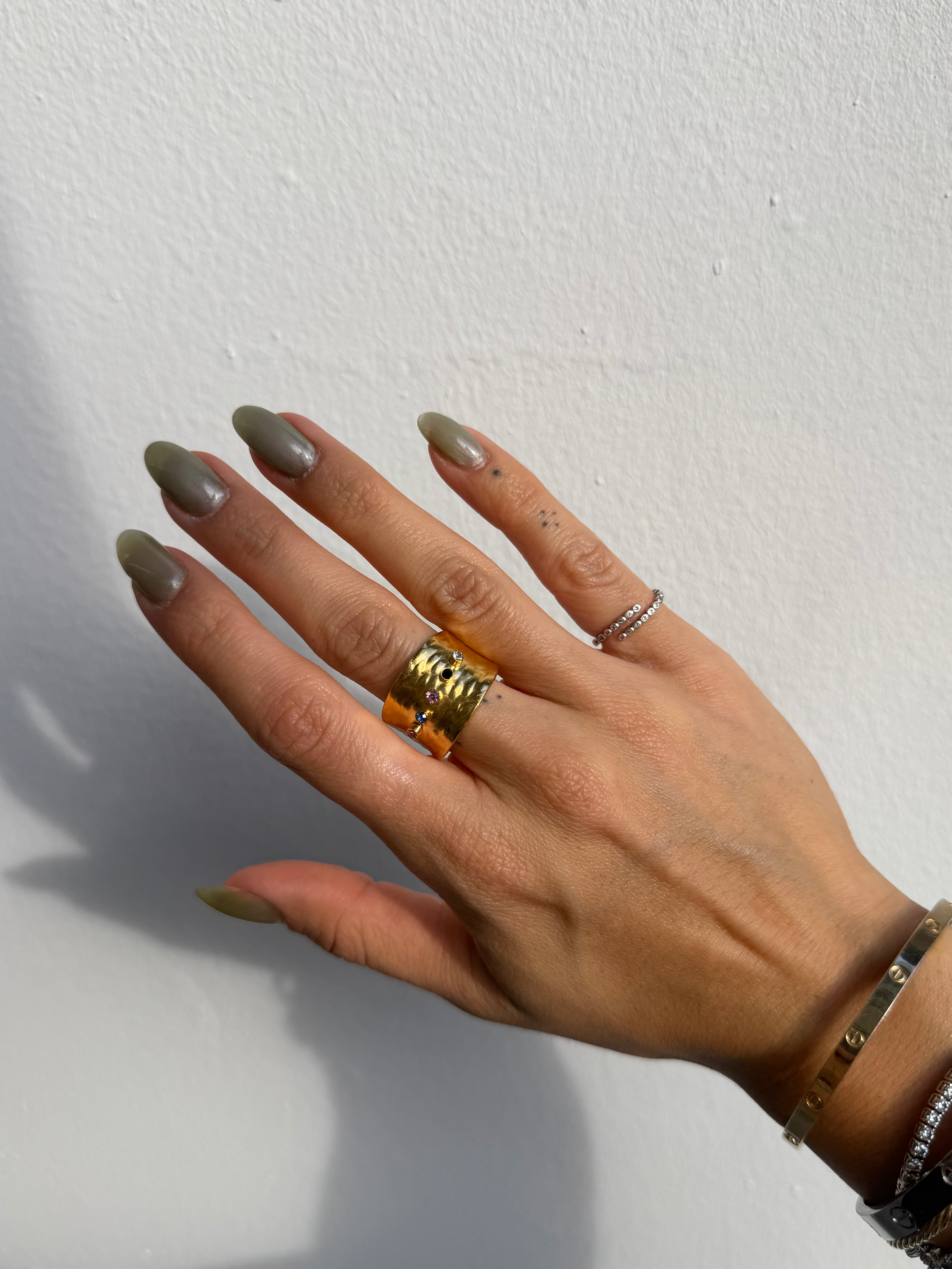 Chunky Multicolor Open Ring