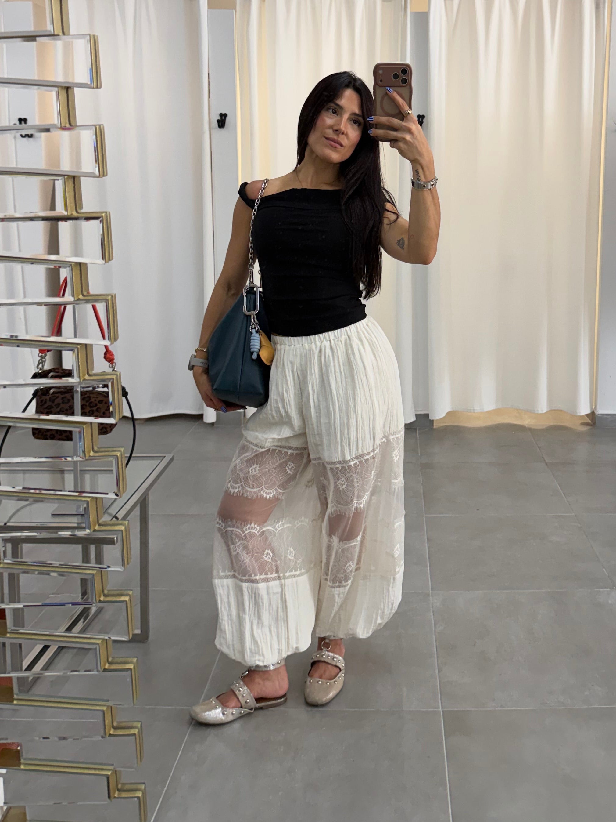 Lace Combo Balloon Pant