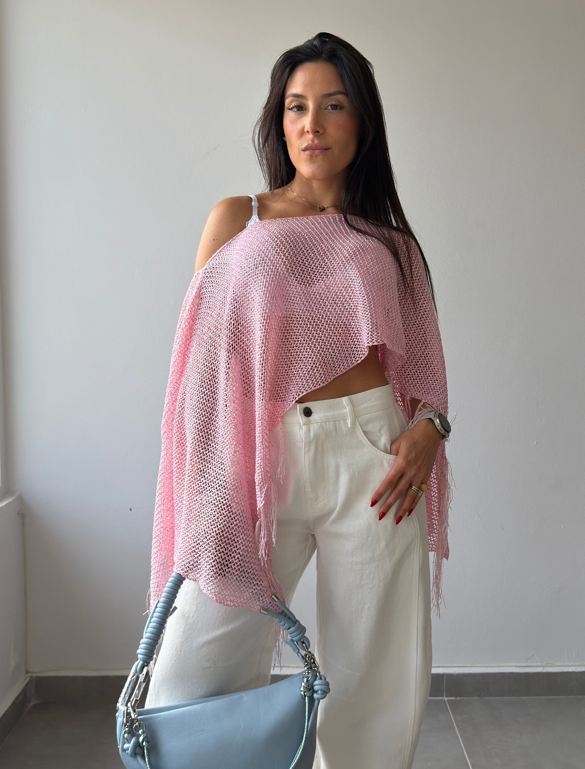 Pink Shimmer Poncho